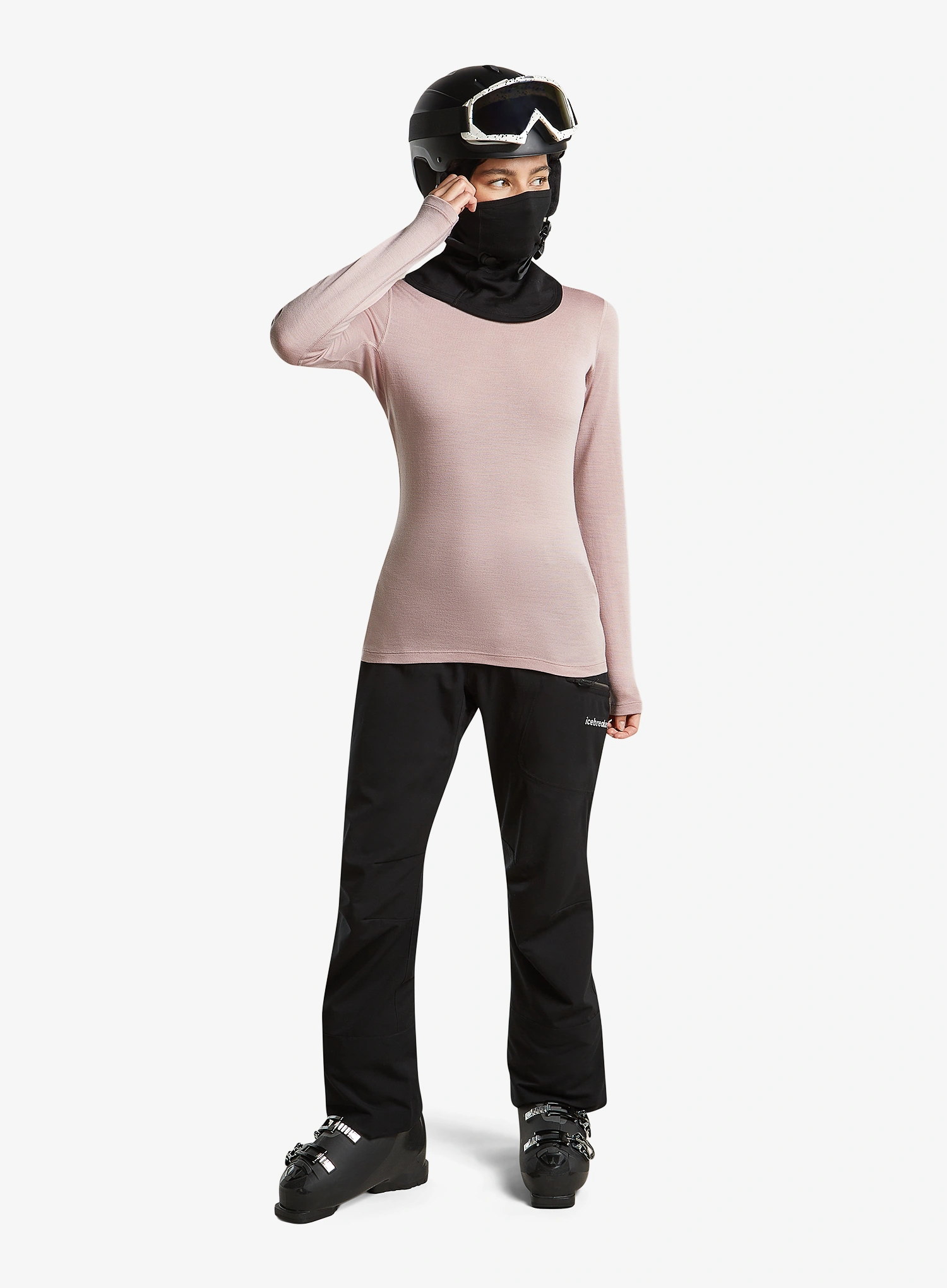 Дамски термоактивен суичър Icebreaker 260 Tech L/S Crewe - pink quartz
