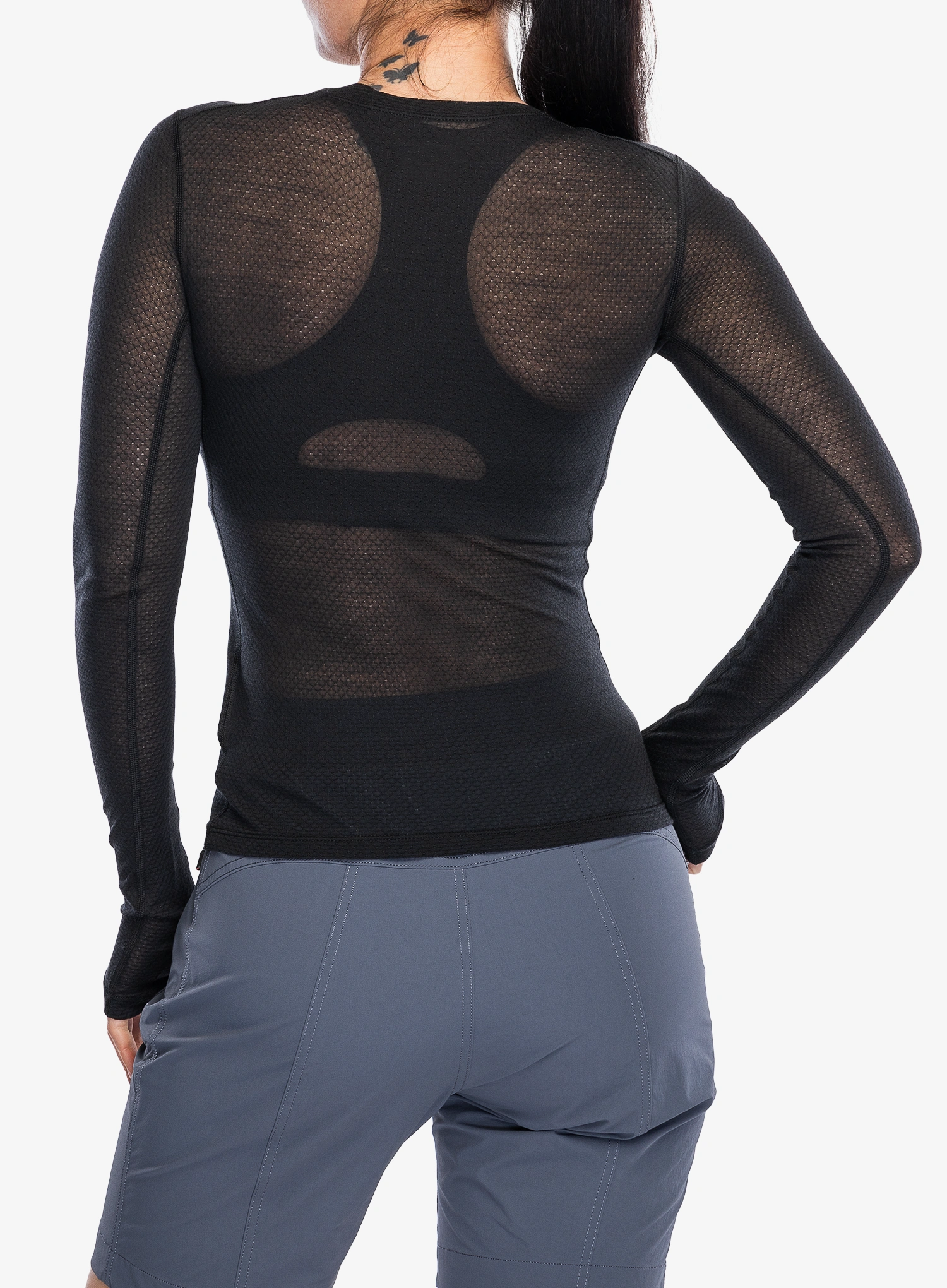 Дамски термоактивен суичър Icebreaker Merino Blend 75 Cool-Lite Featherlight LS Crewe - black