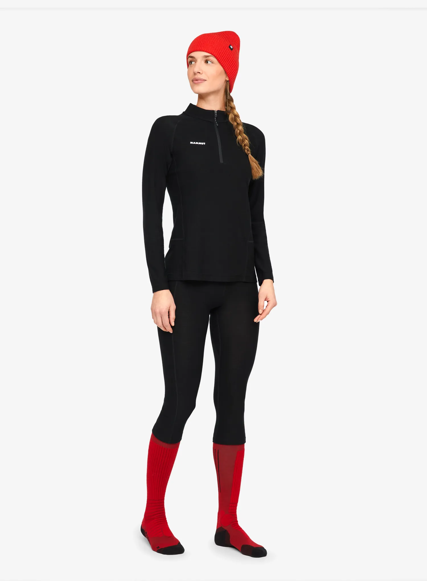 Дамски термоактивен суичър Mammut Tree Wool Thermal FL Half Zip Longsleeve - black