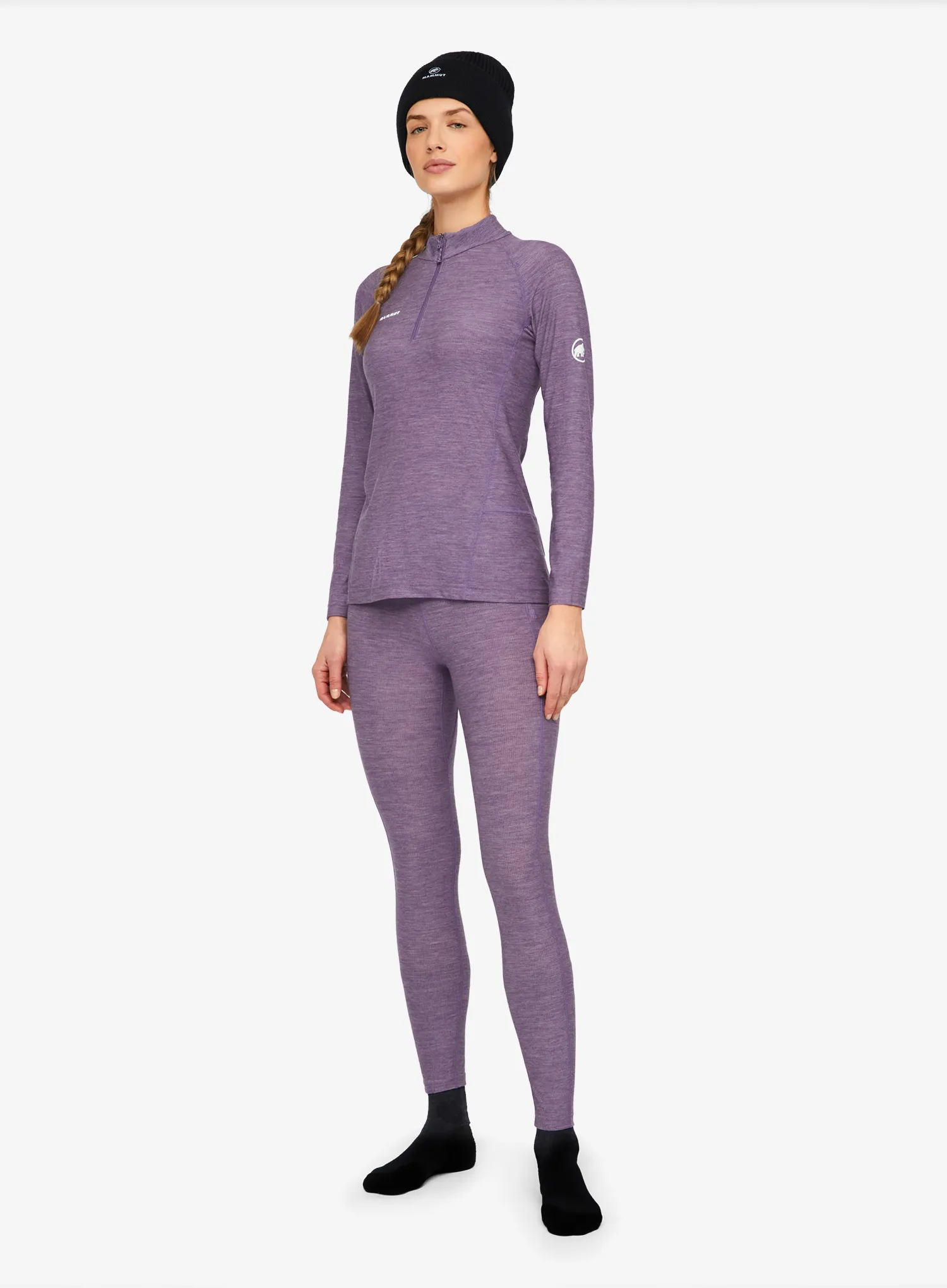 Дамски термоактивен суичър Mammut Tree Wool Thermal FL Half Zip Longsleeve - paloja melange