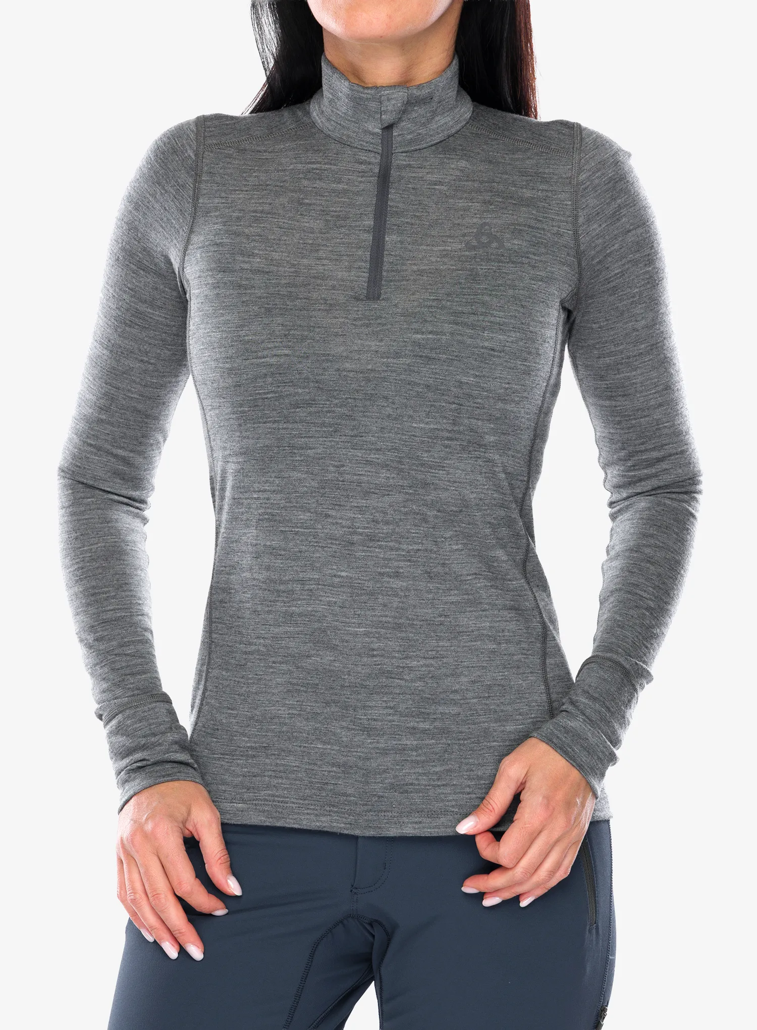 OdloMerino200BLTopTurtleNeckLSHalfZip_steelgreymelange_7617977078272a.webp