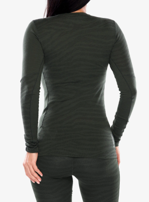 Дамски термоактивен суичър Salewa Cristallo Warm Amr L/S Tee - dark olive