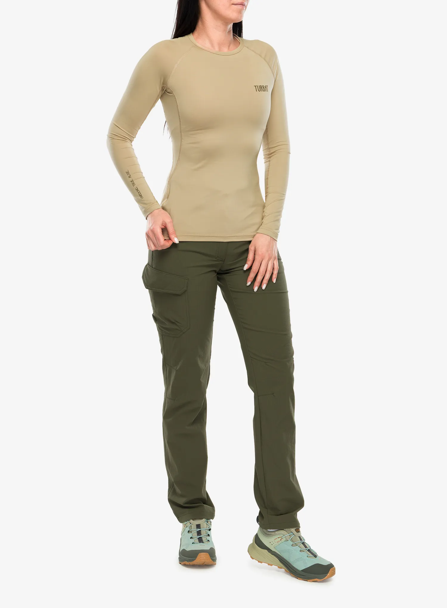 Дамски термоактивен суичър Turbat Hike Lite LS Thermo T-Shirt - cornstalk sand