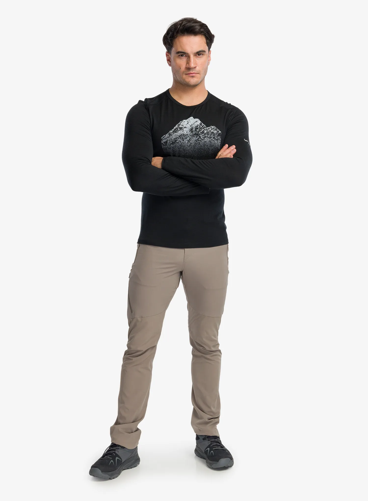 Термоактивен суичър Icebreaker Merino 200 Oasis LS Crewe Rising Light - black