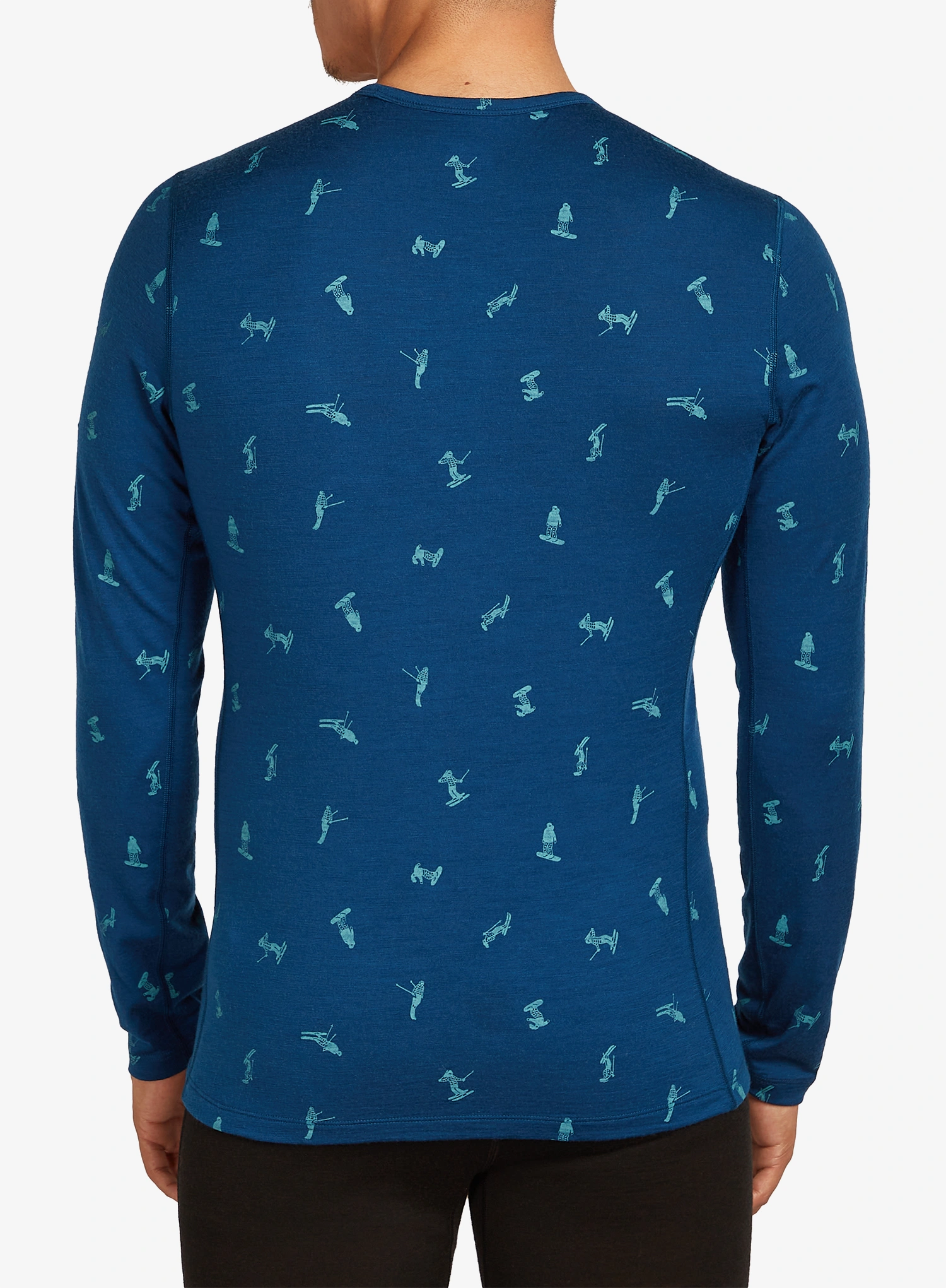 Термоактивен суичър Icebreaker Merino 200 Oasis LS Crewe Snow Day AOP - atlantis/topaz/aop