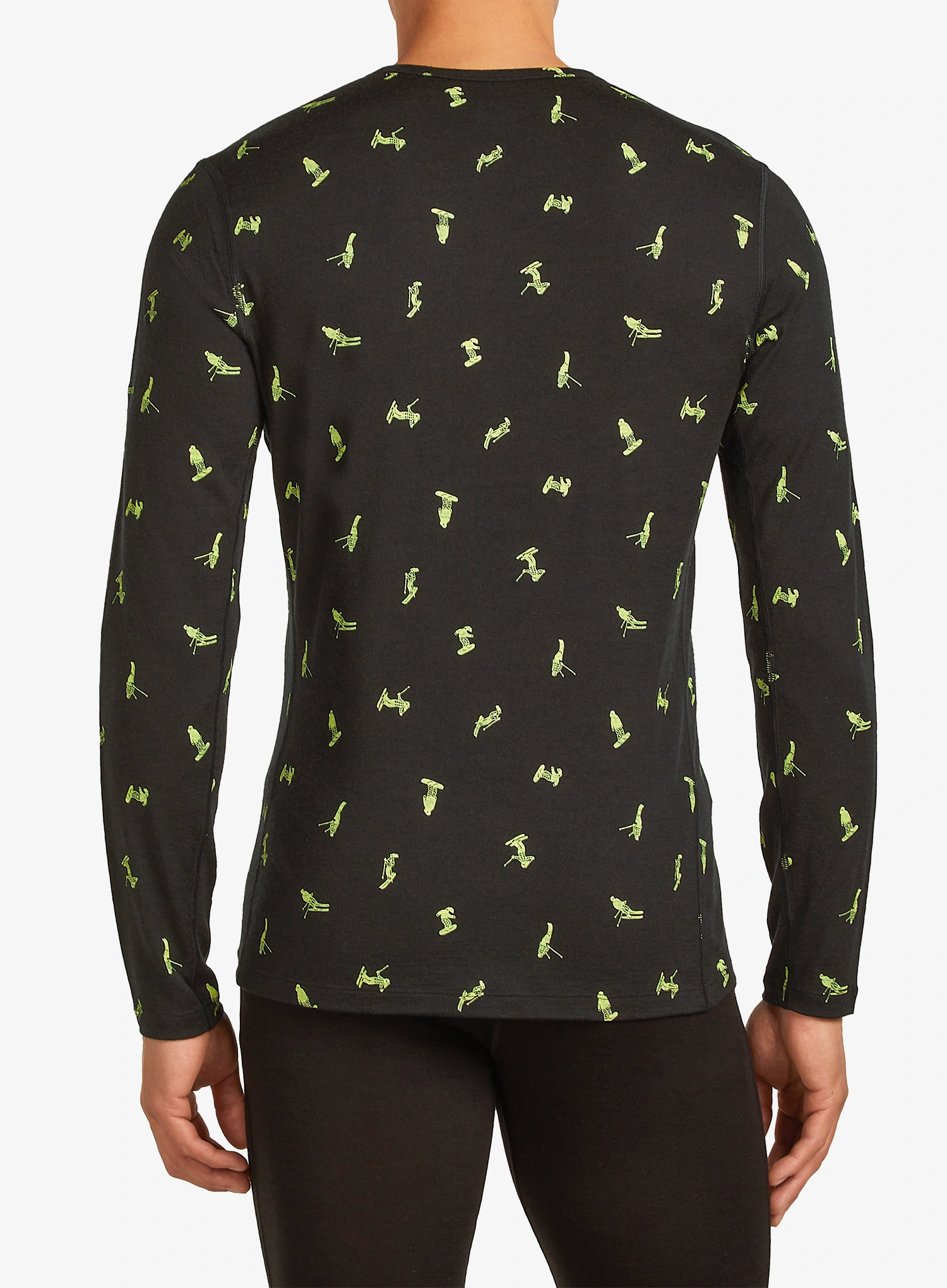 Термоактивен суичър Icebreaker Merino 200 Oasis LS Crewe Snow Day AOP - black/peridot/aop