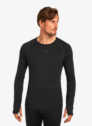 Термоактивен суичър Icebreaker Merino 200 ZoneKnit LS Crewe - black