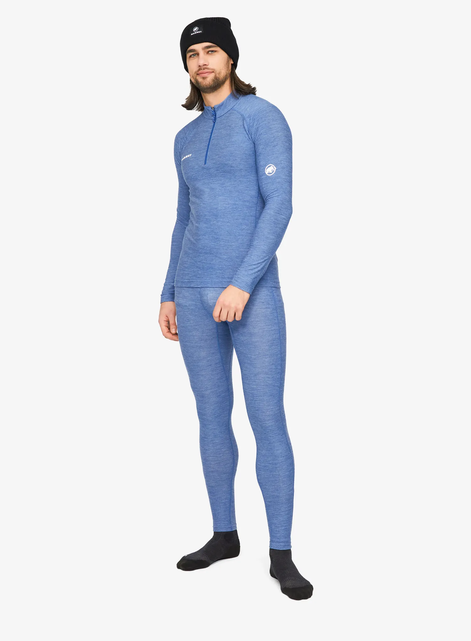 Термоактивен суичър Mammut Tree Wool Thermal FL Half Zip Longsleeve - tschiel melange
