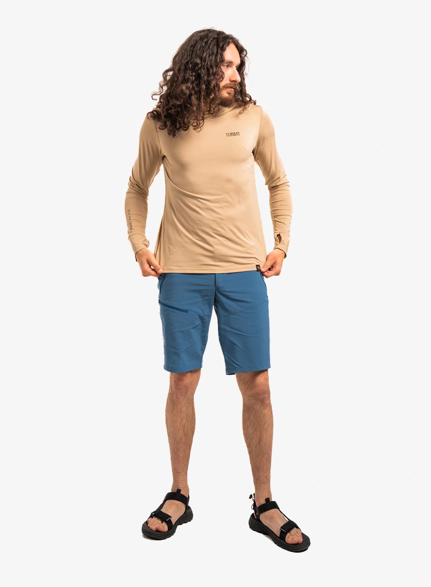 Термоактивен суичър Turbat Hike Lite LS Hood Thermo T-Shirt - cornstalk sand