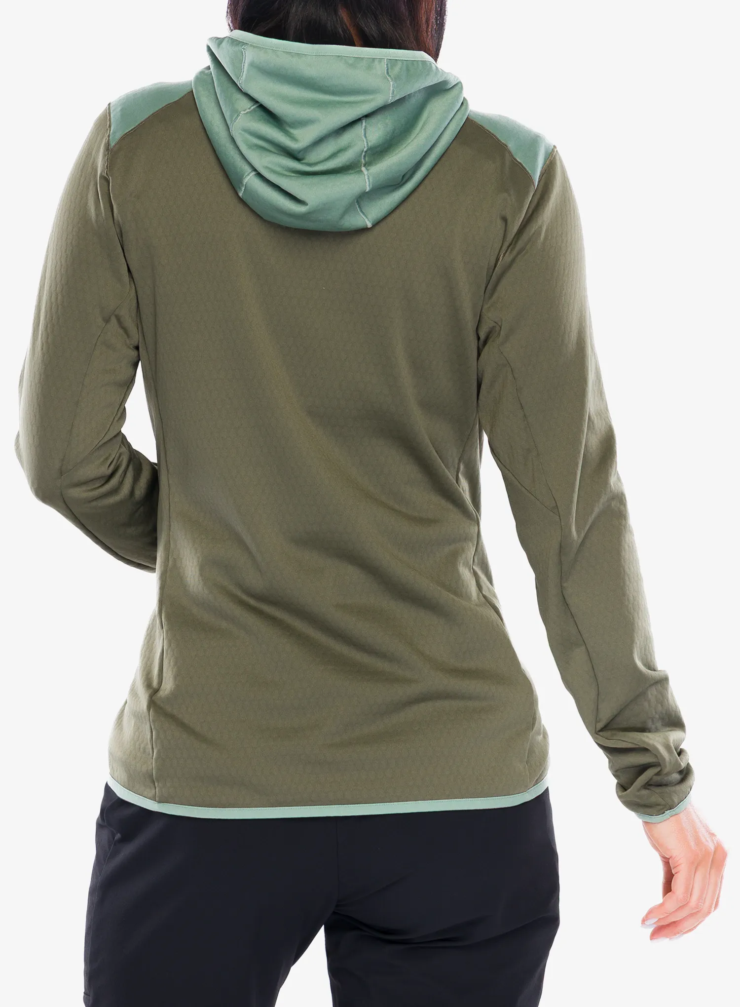 Дамски трекинг суичър adidas TERREX Xperior Light Fleece Hooded Jacket - olive strata/silver green