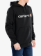 Суичър с качулка Carhartt Signature Logo Sweatshirt - black