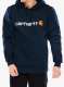 Суичър с качулка Carhartt Signature Logo Sweatshirt - new navy