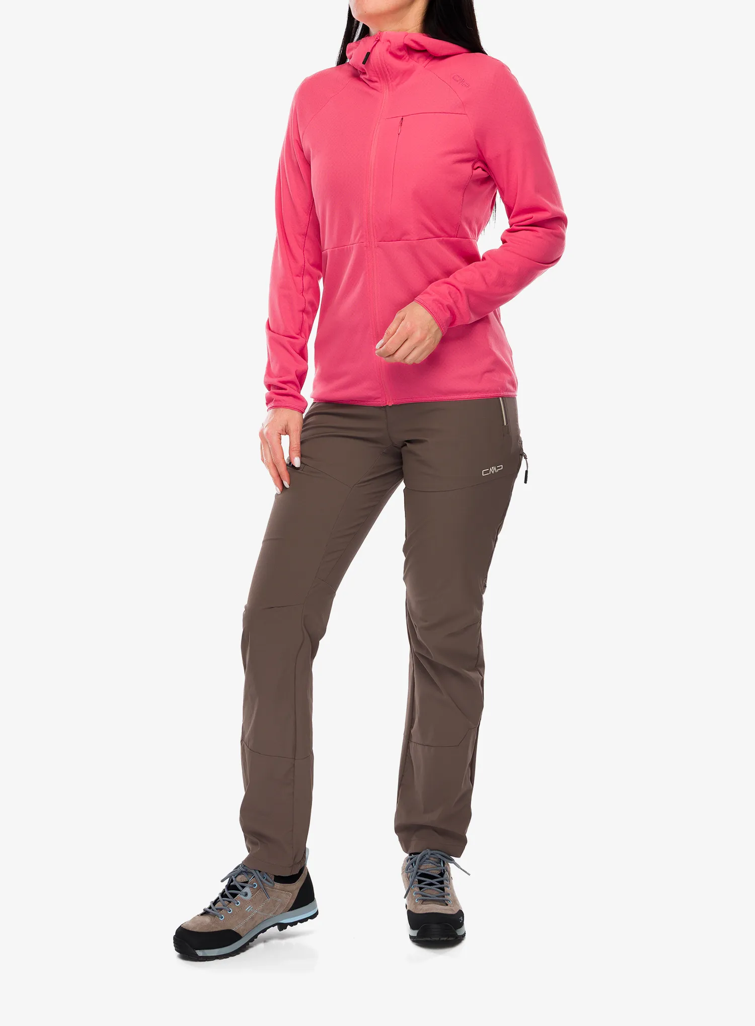 Дамски суичър с качулка CMP Skylea Jacket - coral