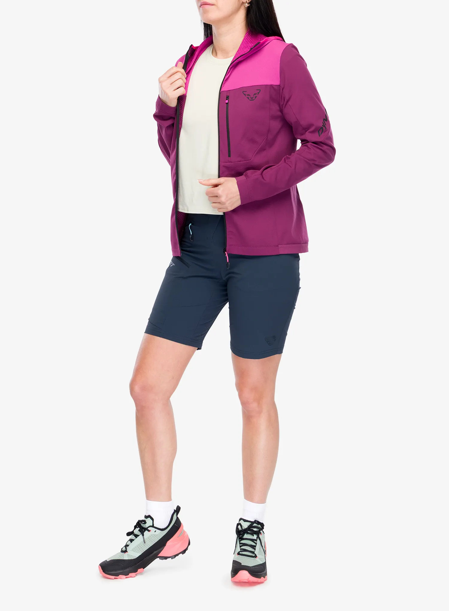 Дамски суичър с качулка Dynafit Traverse Thermal Hooded Jacket - magenta