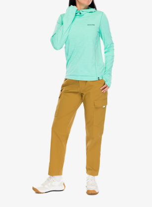 Дамски суичър с качулка Patagonia Cap Cool Sun Hoody Peak Visions - aqua stone/early teal x-dye
