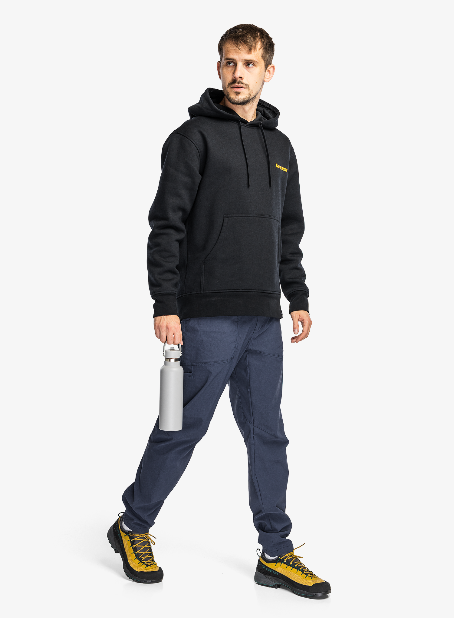 Суичър с качулка La Sportiva Moon Rock Hoody - black/yellow