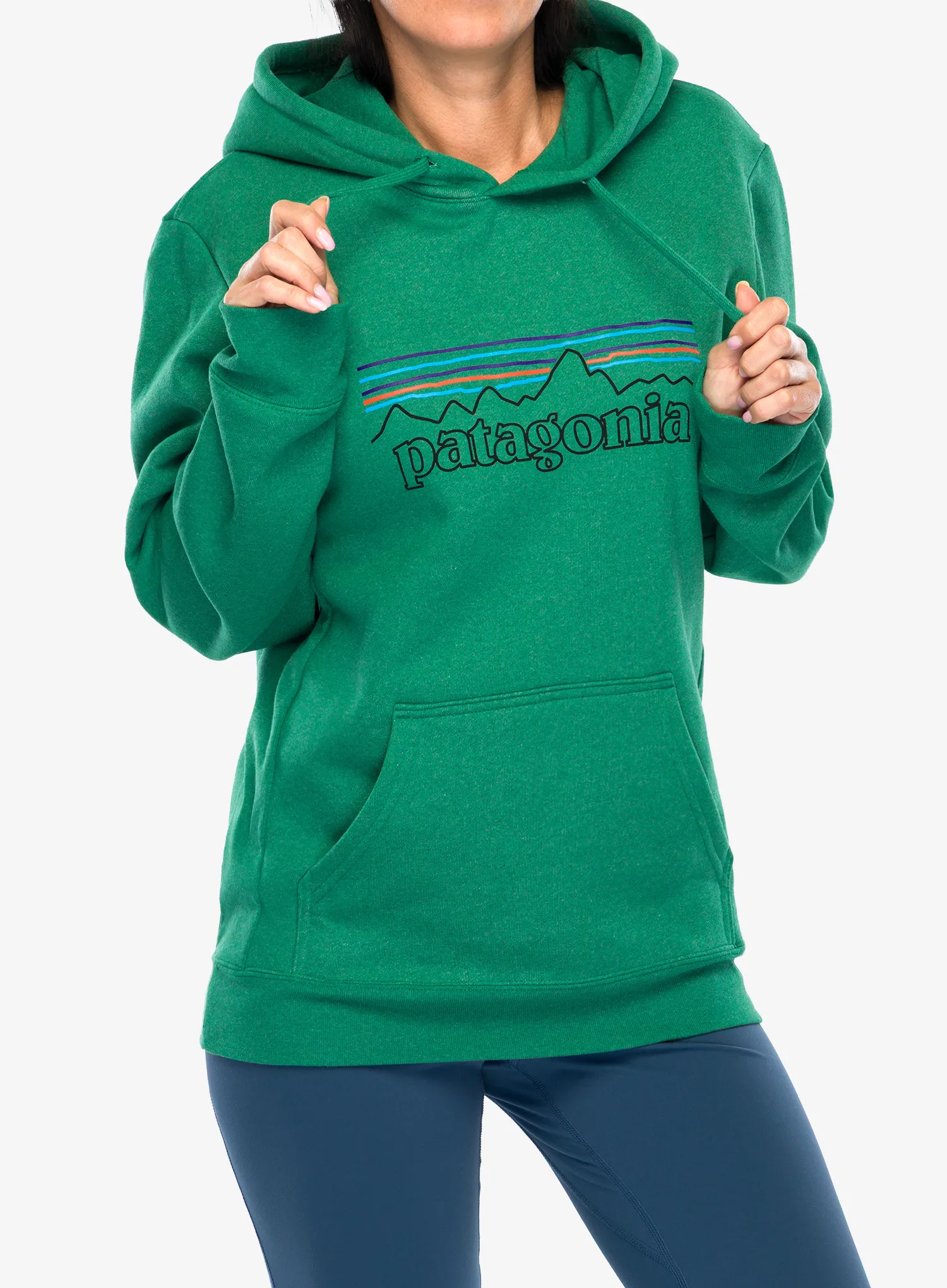 Суичър с качулка Patagonia P-6 Logo Uprisal Hoody - p-6 outline/heartleaf green