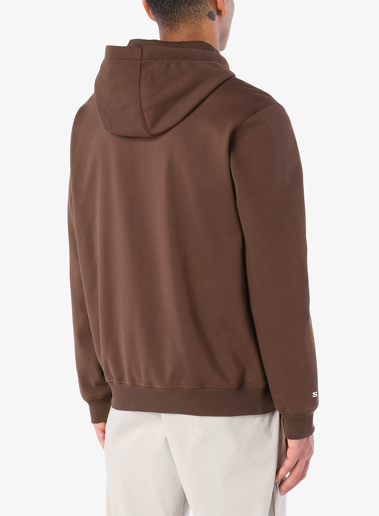 Суичър с качулка Salomon Chest Logo Hoodie - coffee bean