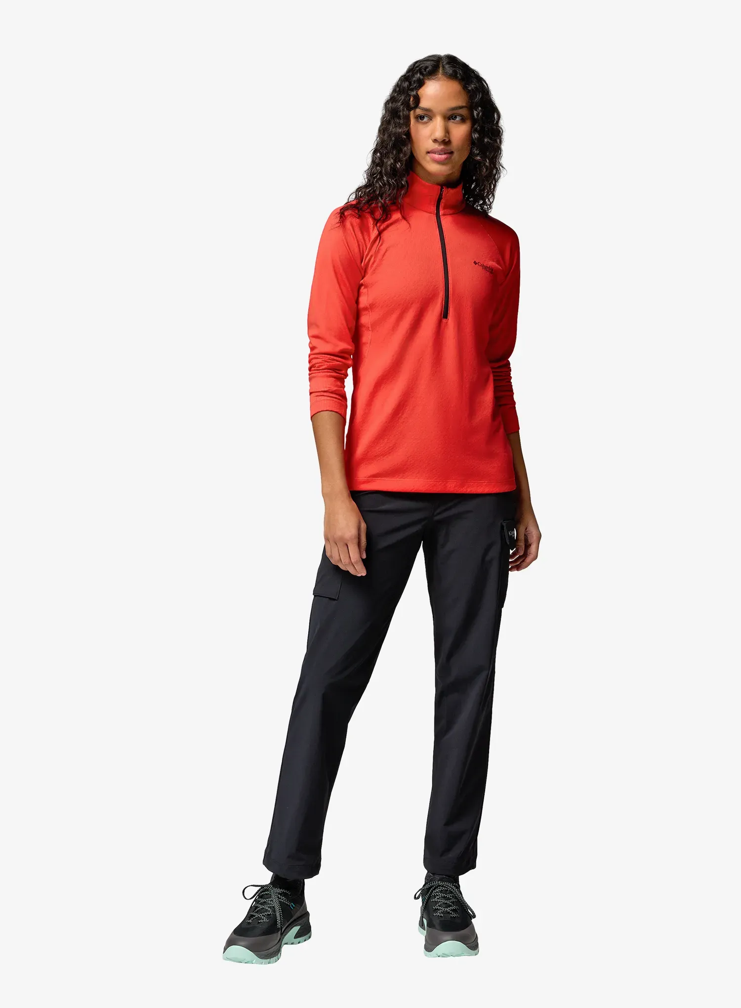 Блузи с 1/2 цип дамска Columbia DriVenture Half Zip - poppy red