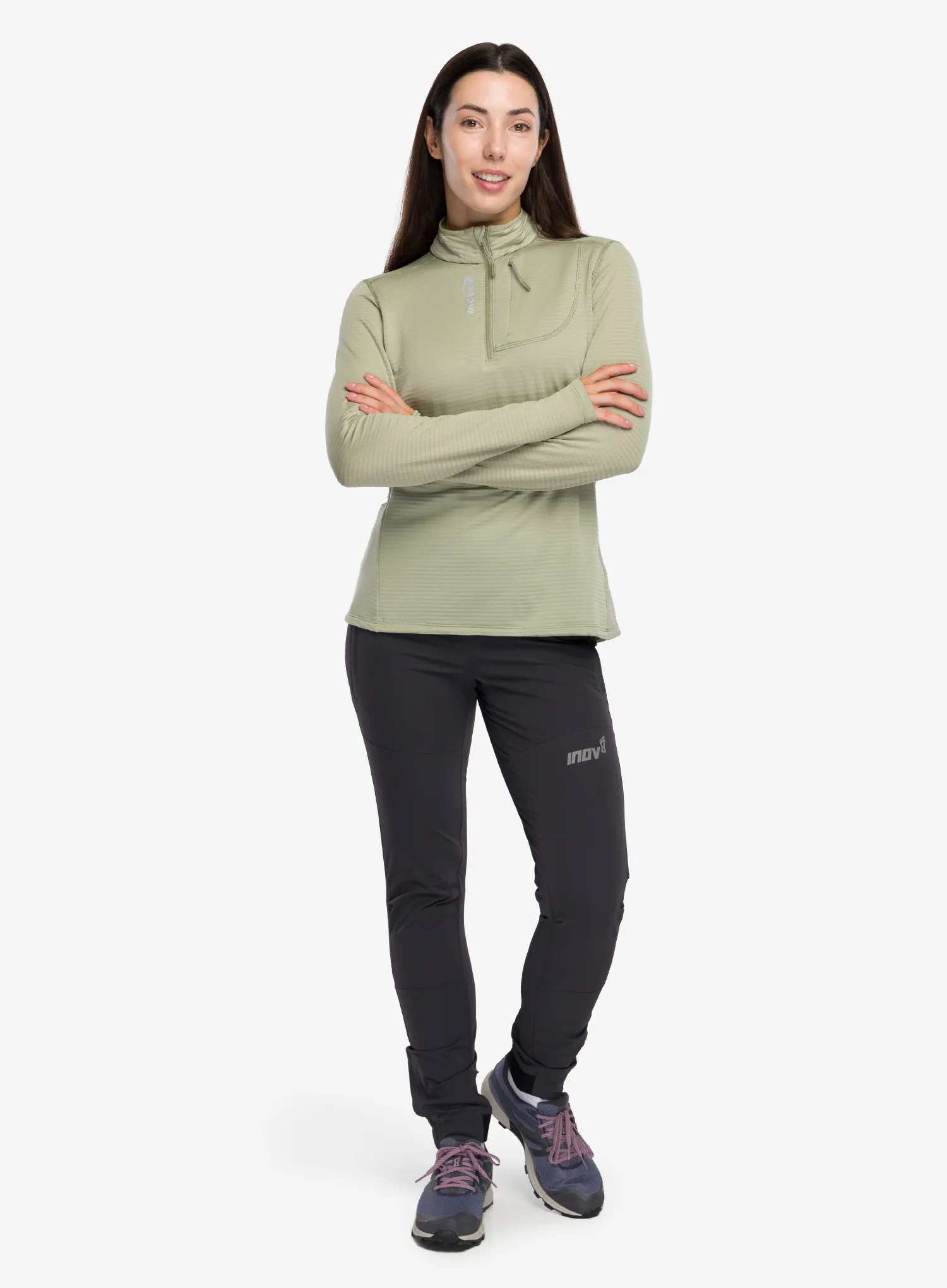 Блузи с 1/2 цип дамска Inov-8 Adventure Mid Half Zip - light green