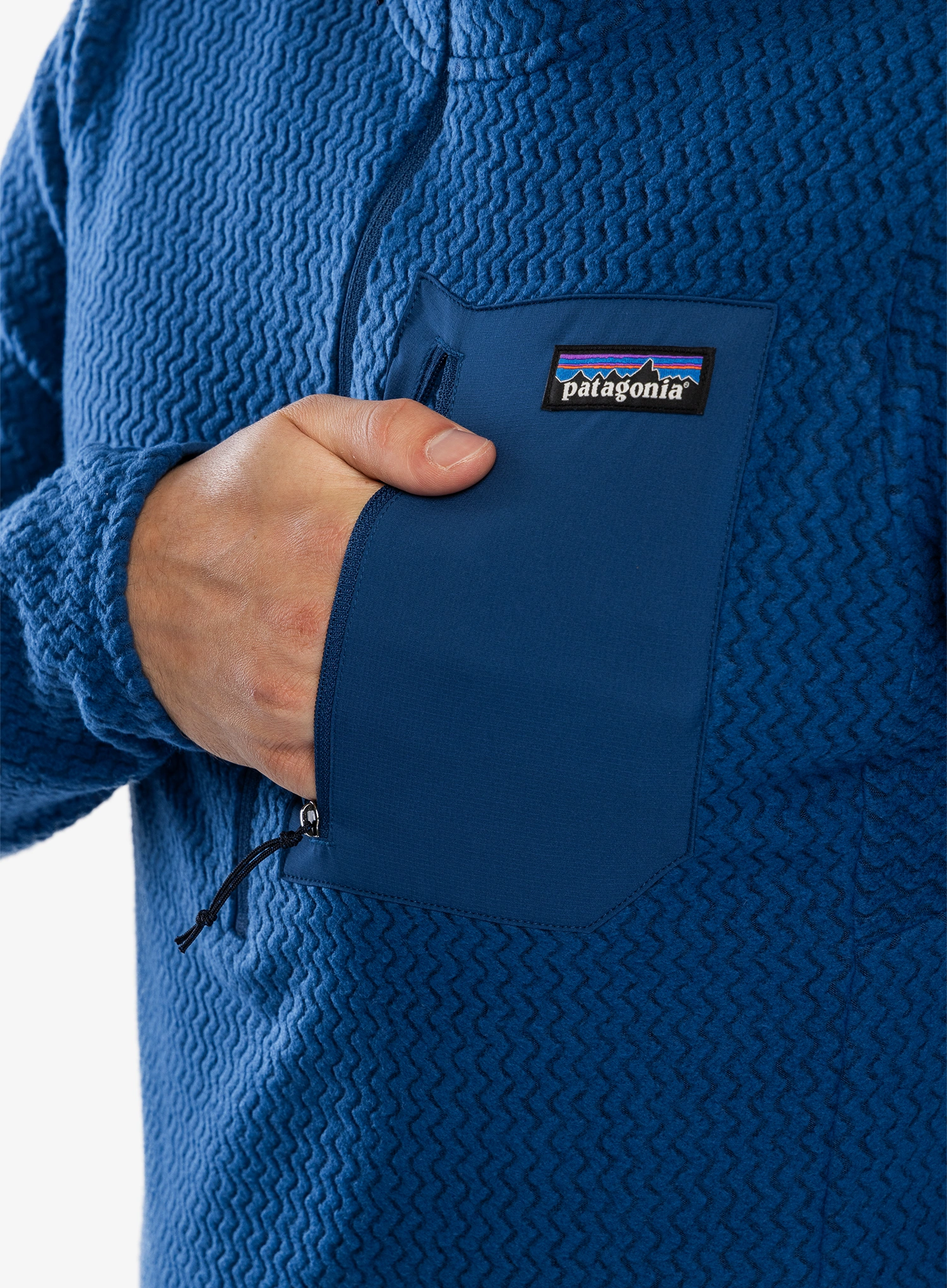 Суичър с цип Patagonia R1 Air Zip Neck - clement blue