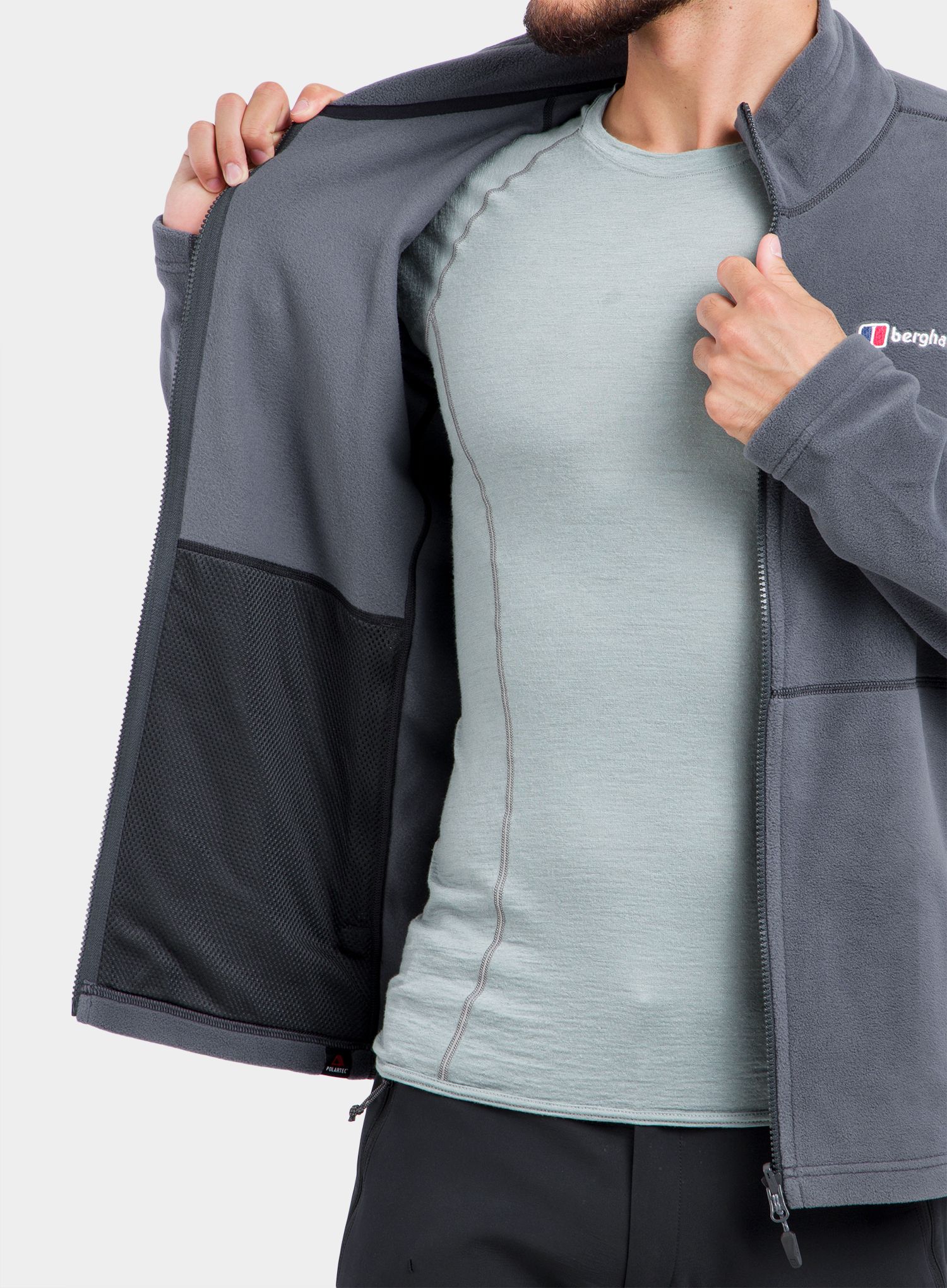Суичър с цип Berghaus Prism Micro PT InterActive - dark grey/dark grey