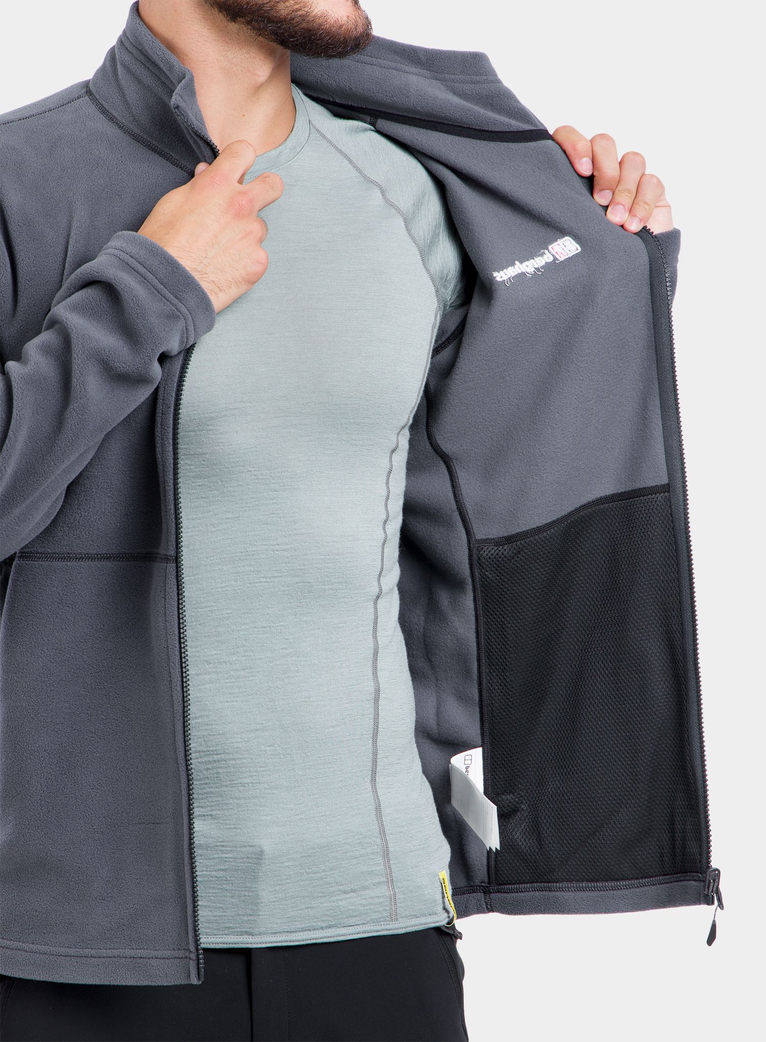 Суичър с цип Berghaus Prism Micro PT InterActive - dark grey/dark grey