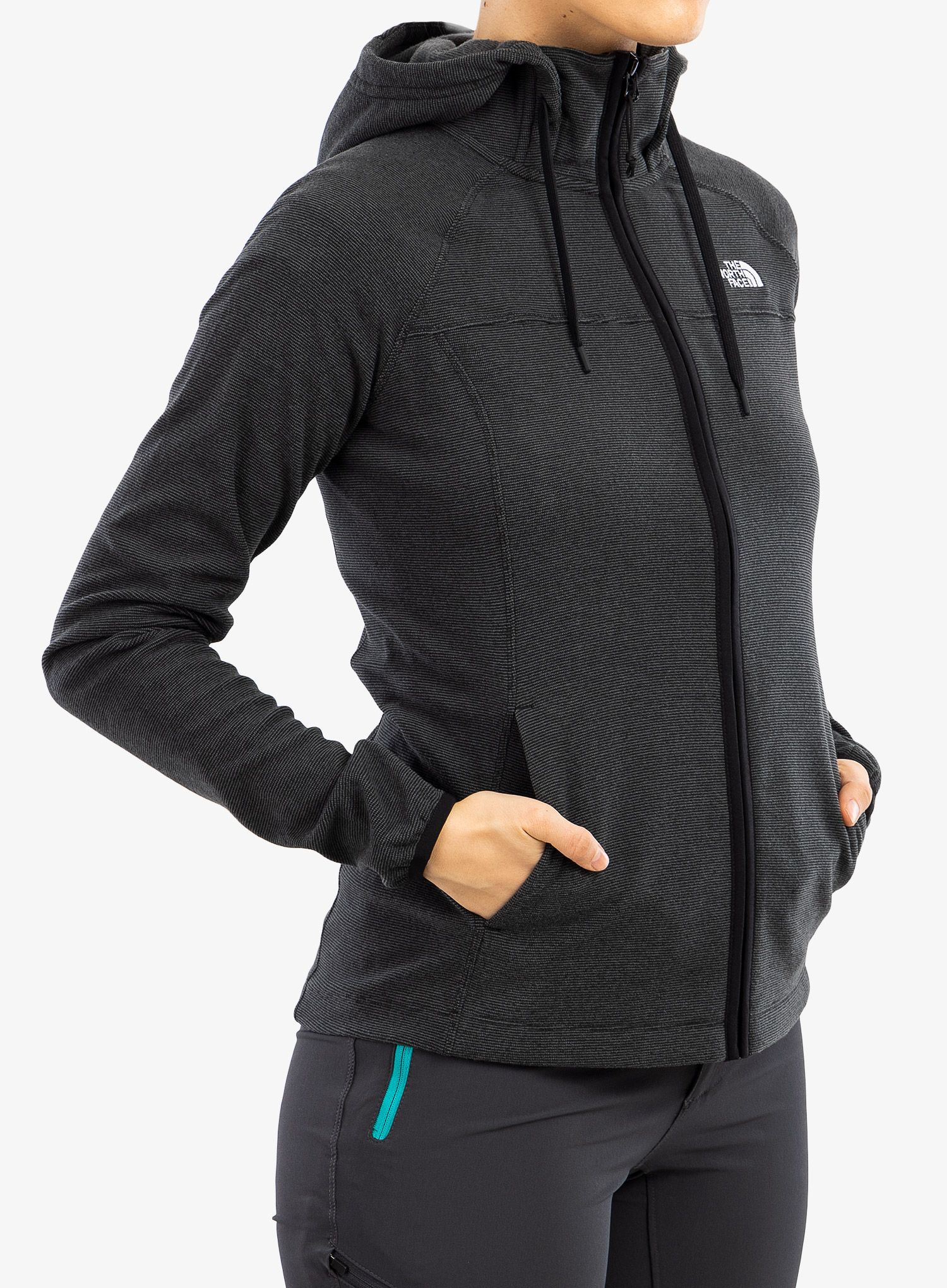 Дамски суичър The North Face Homesafe Full ZIP Fleece Hoodie - tnf black stripe