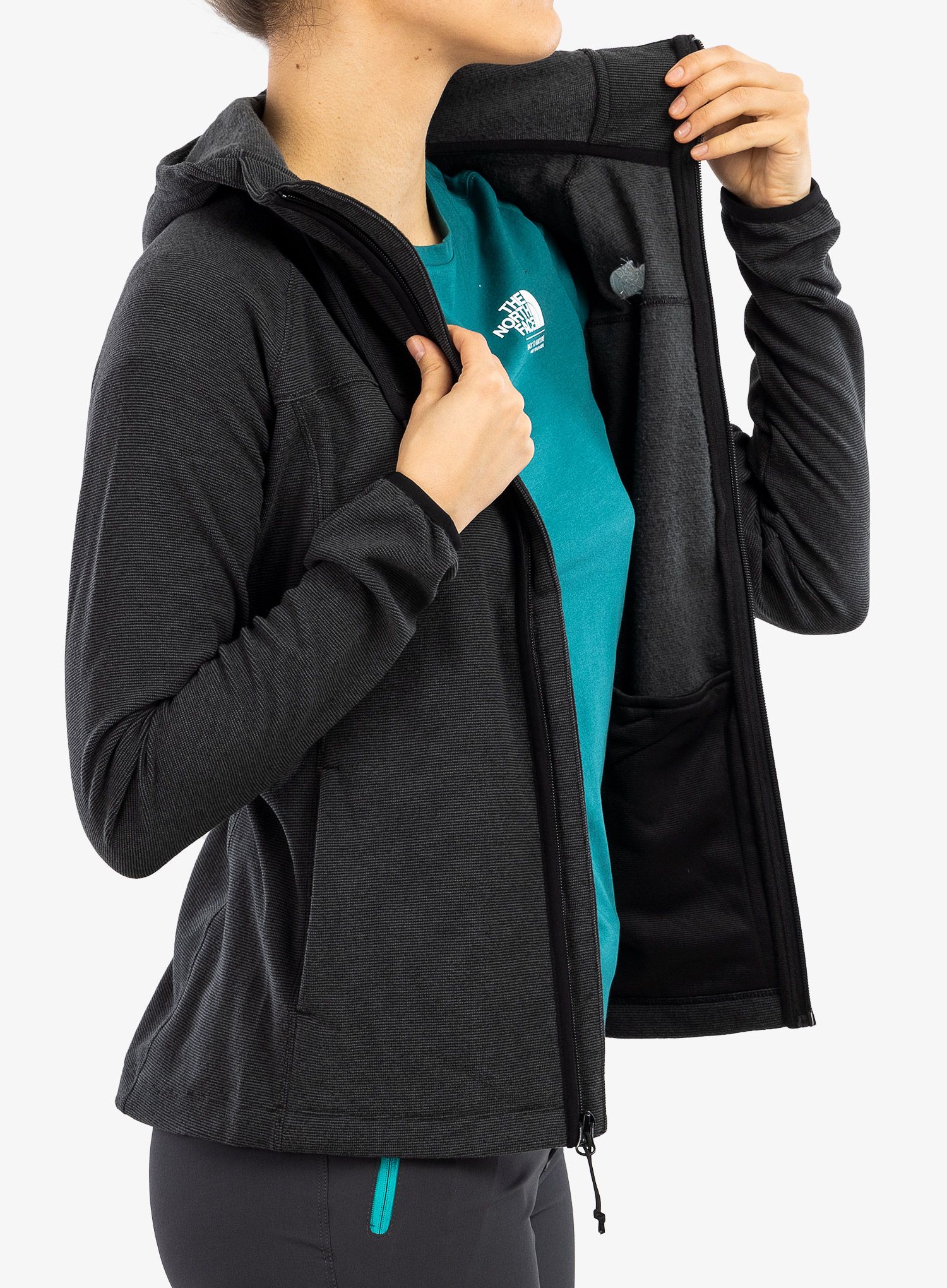 Дамски суичър The North Face Homesafe Full ZIP Fleece Hoodie - tnf black stripe