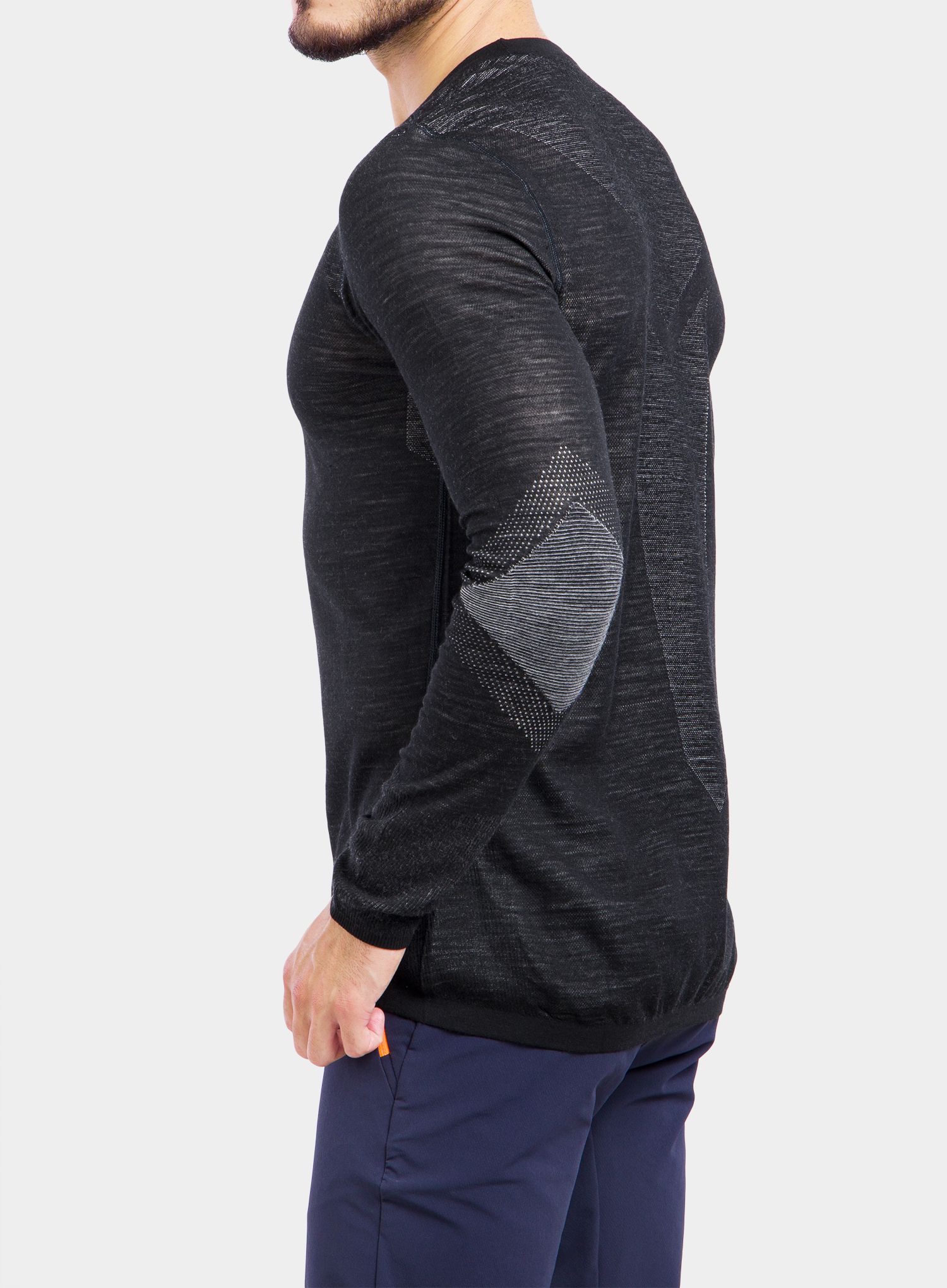 Термоактивен суичър Smartwool Intraknit Merino 200 Crew - black/white