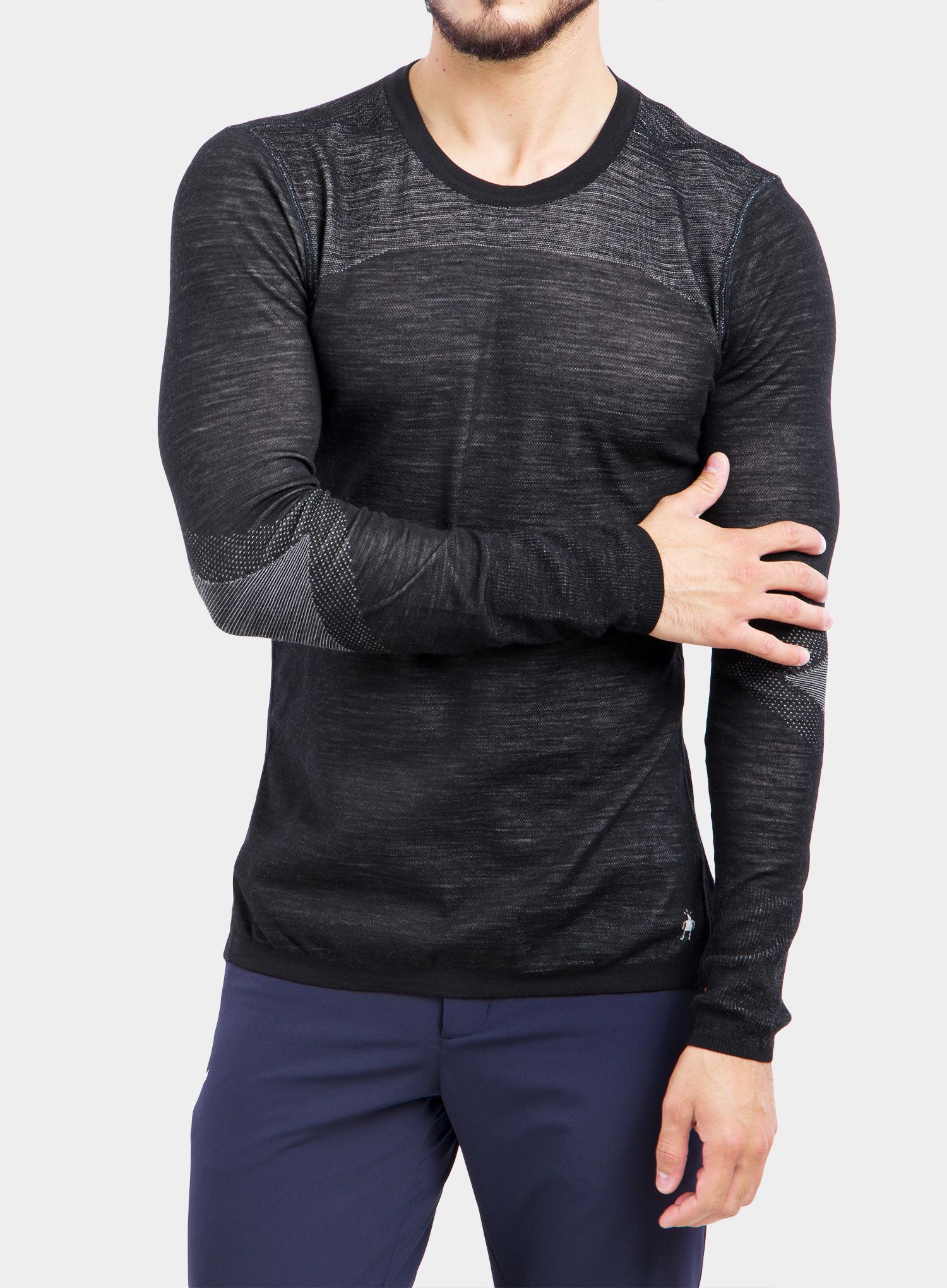 Термоактивен суичър Smartwool Intraknit Merino 200 Crew - black/white