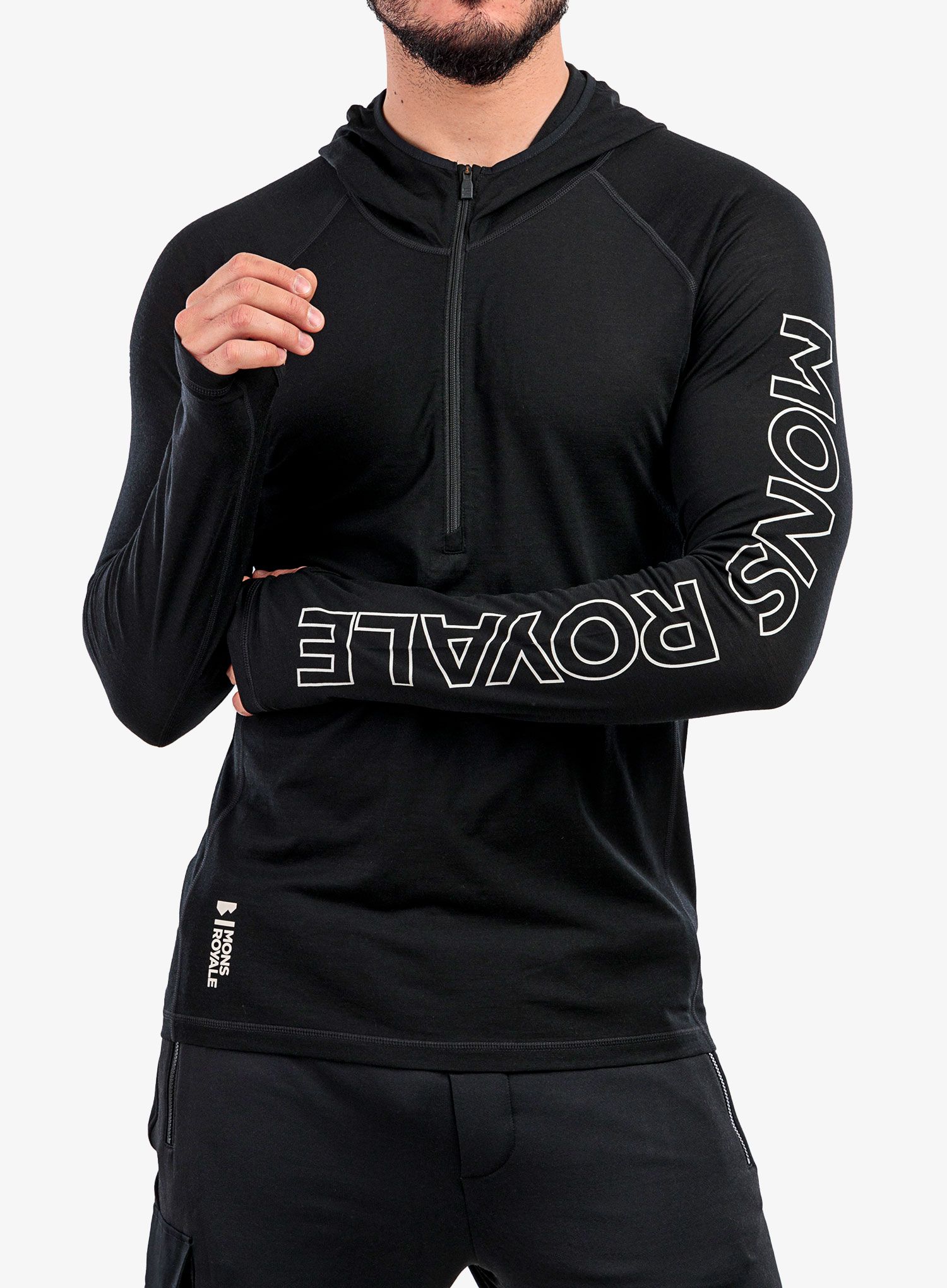 Термоактивен суичър Mons Royale Temple Tech Hood - black