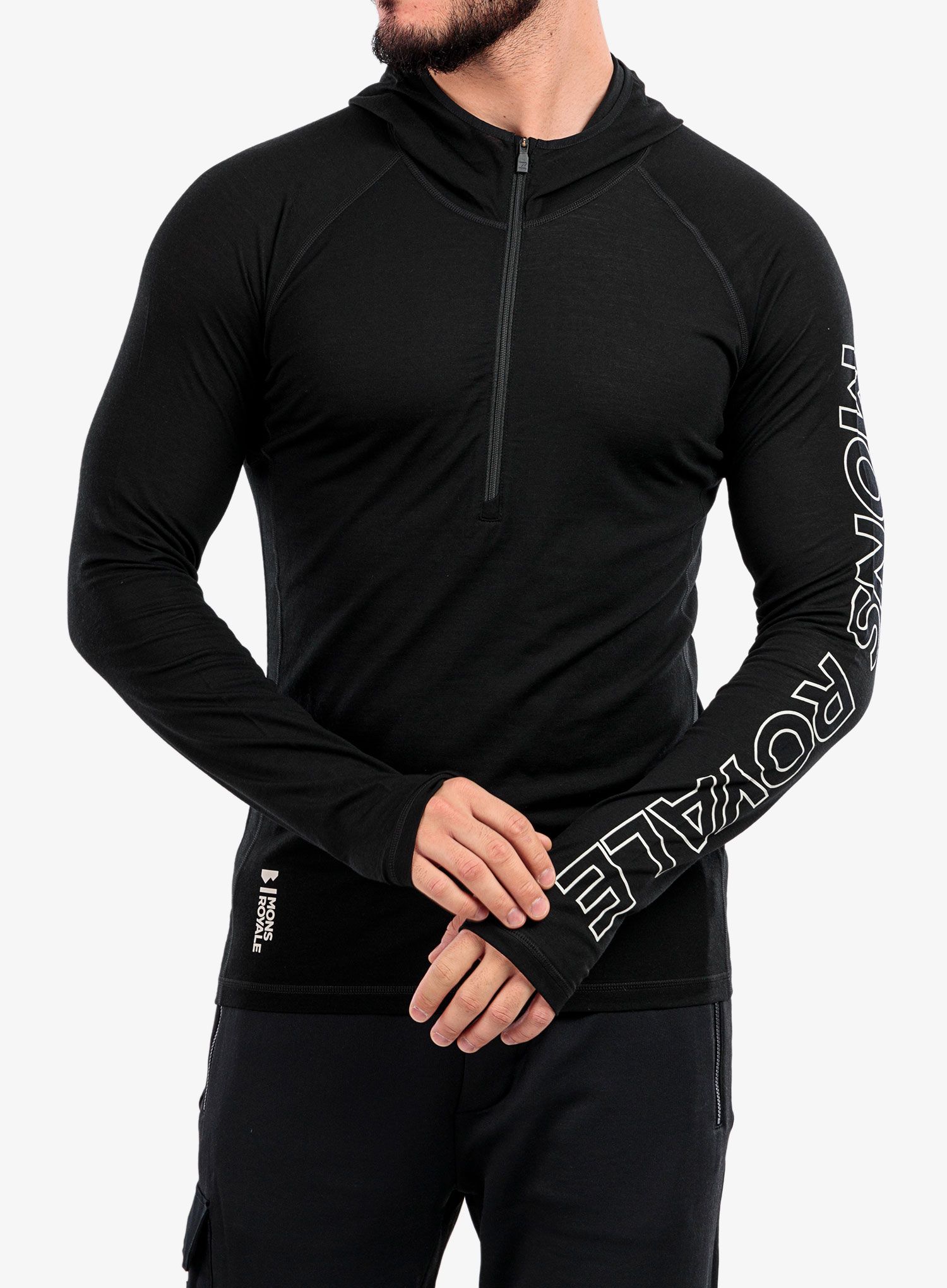 Термоактивен суичър Mons Royale Temple Tech Hood - black