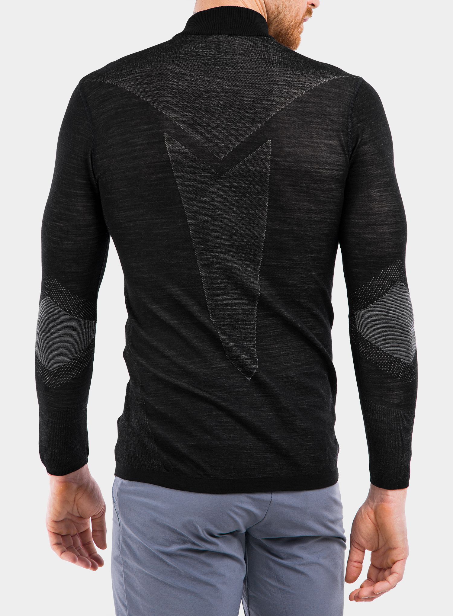 Термоактивен суичър Smartwool Intraknit Merino 200 1/4 Zip - black/white