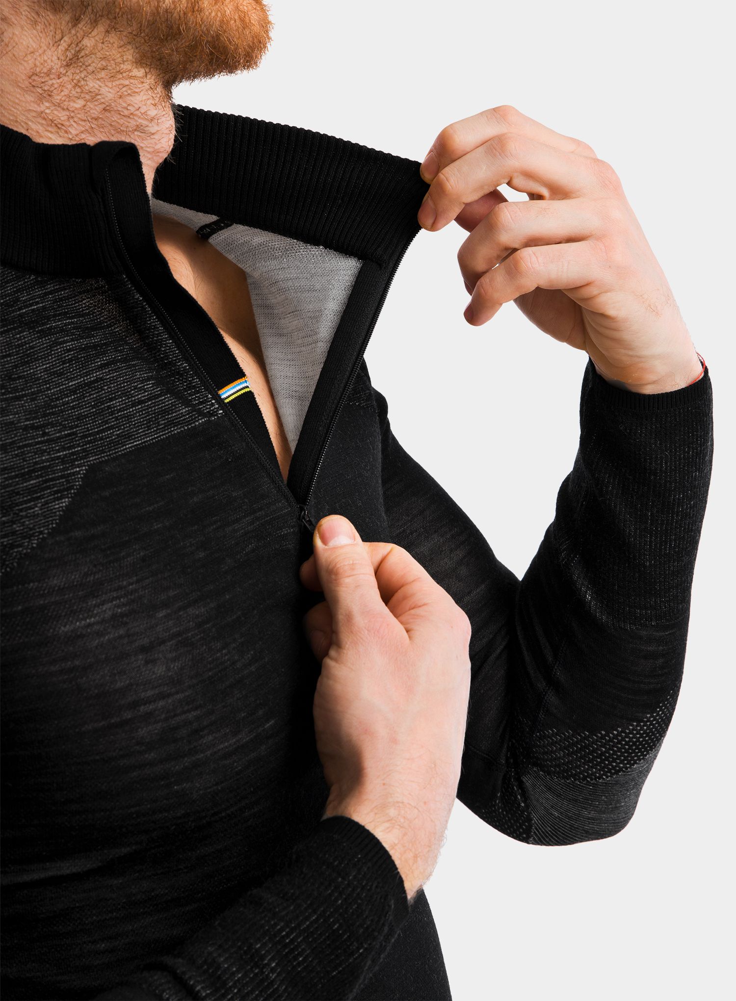 Термоактивен суичър Smartwool Intraknit Merino 200 1/4 Zip - black/white
