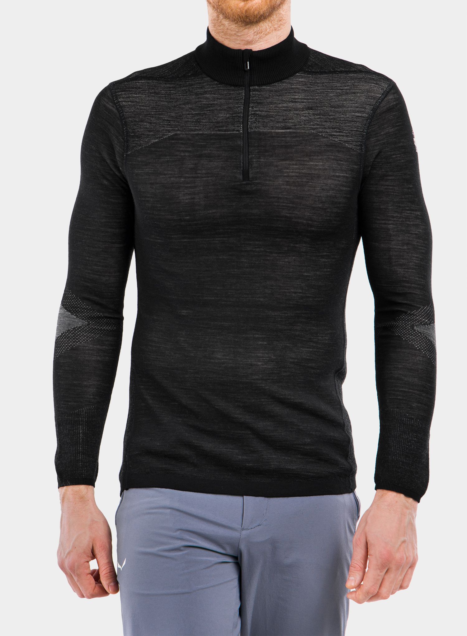 Термоактивен суичър Smartwool Intraknit Merino 200 1/4 Zip - black/white