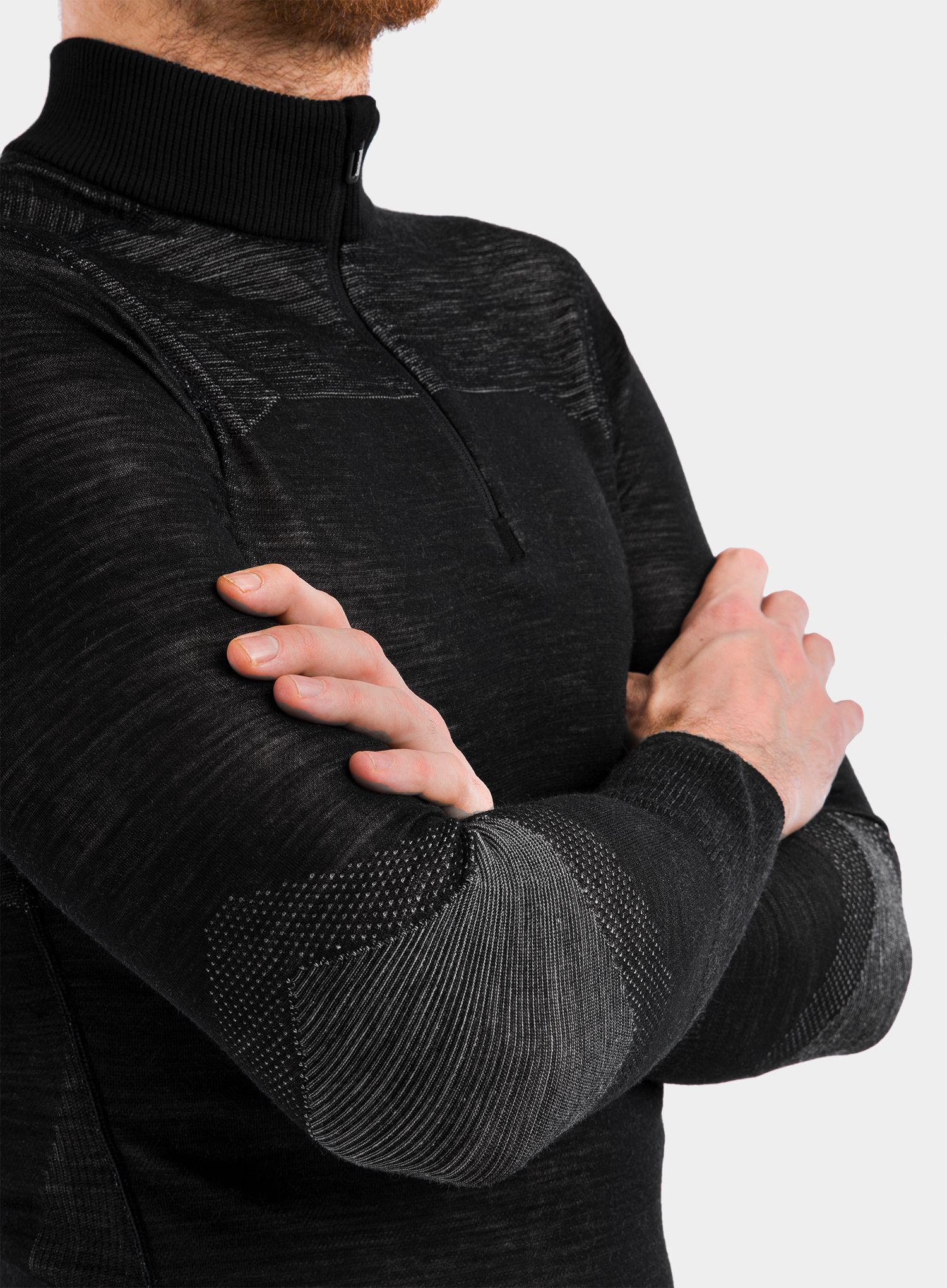 Термоактивен суичър Smartwool Intraknit Merino 200 1/4 Zip - black/white