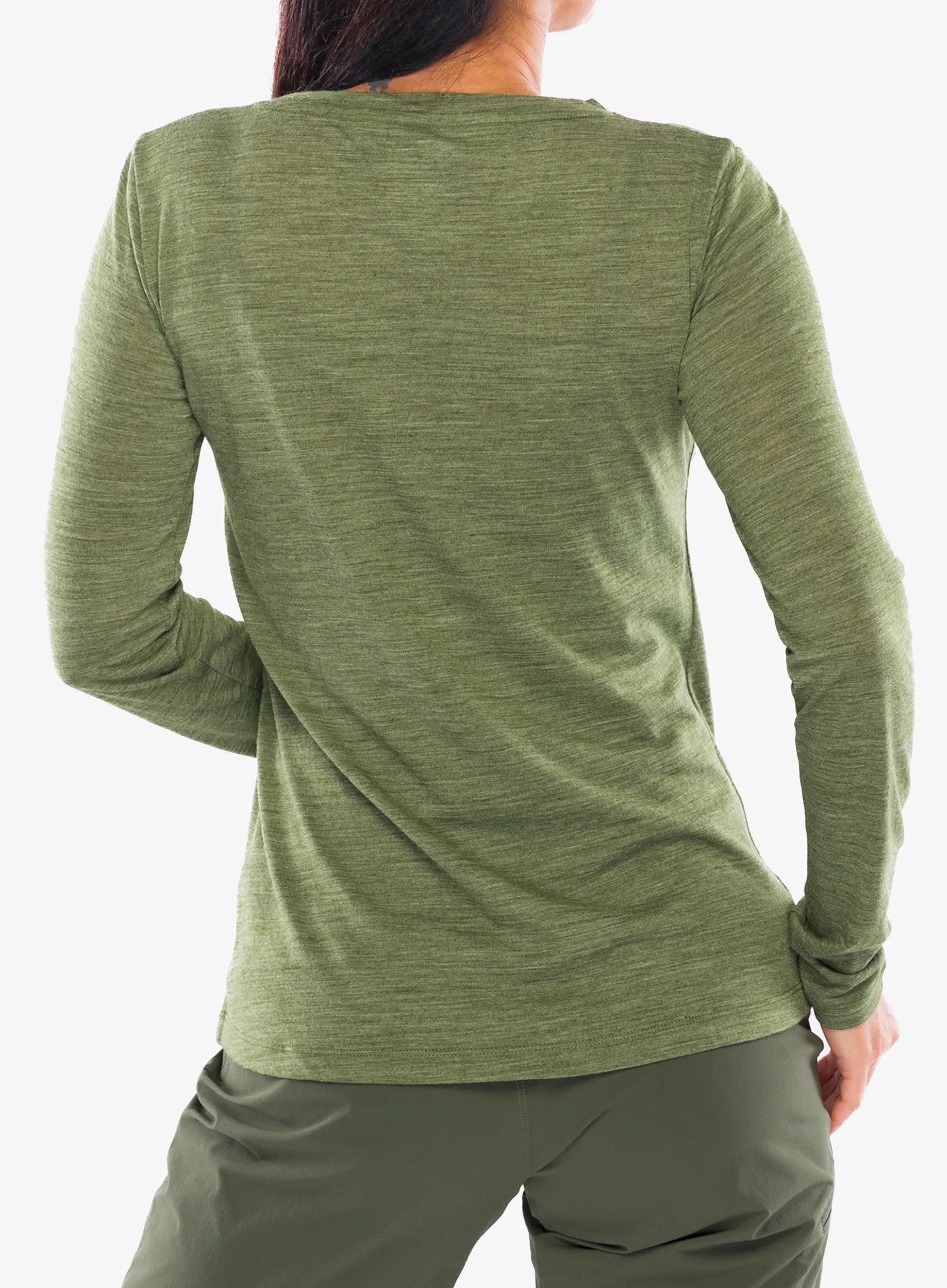 Дамска блуза с дълъг ръкав Super.natural Berggluck LS - leaf melange/feather grey