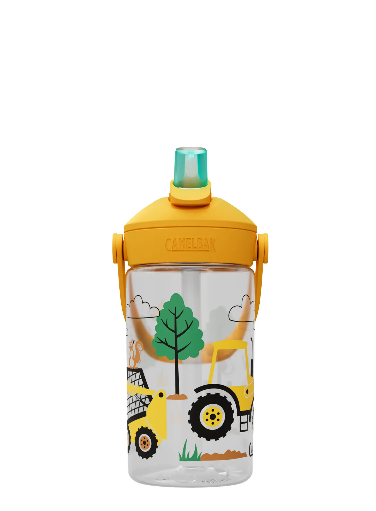 Детска бутилка за вода CamelBak Thrive Flip Straw Kids 400ml - tractors and trees