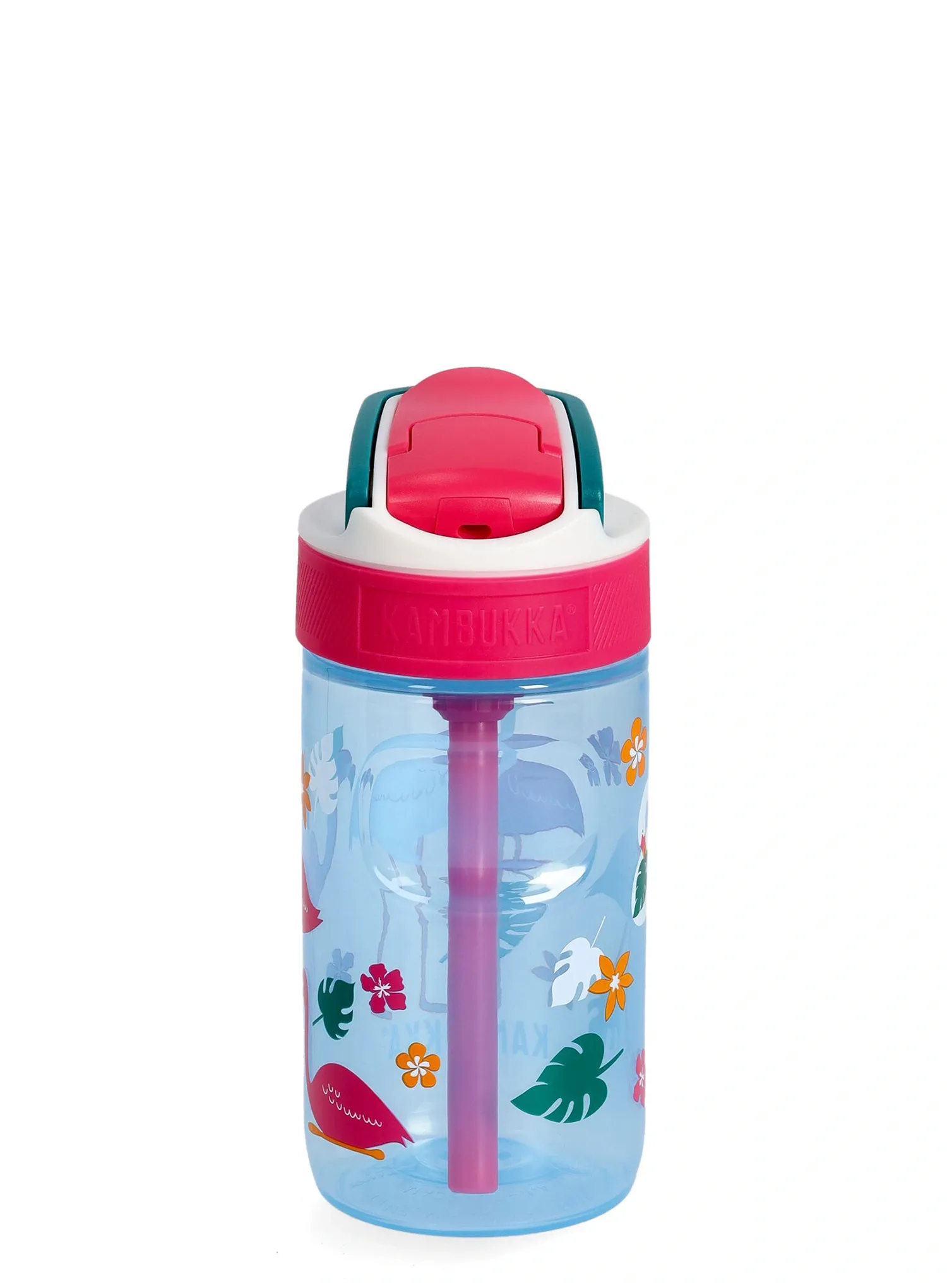 Детска бутилка за вода Kambukka Lagoon 400 ml - blue flamingo