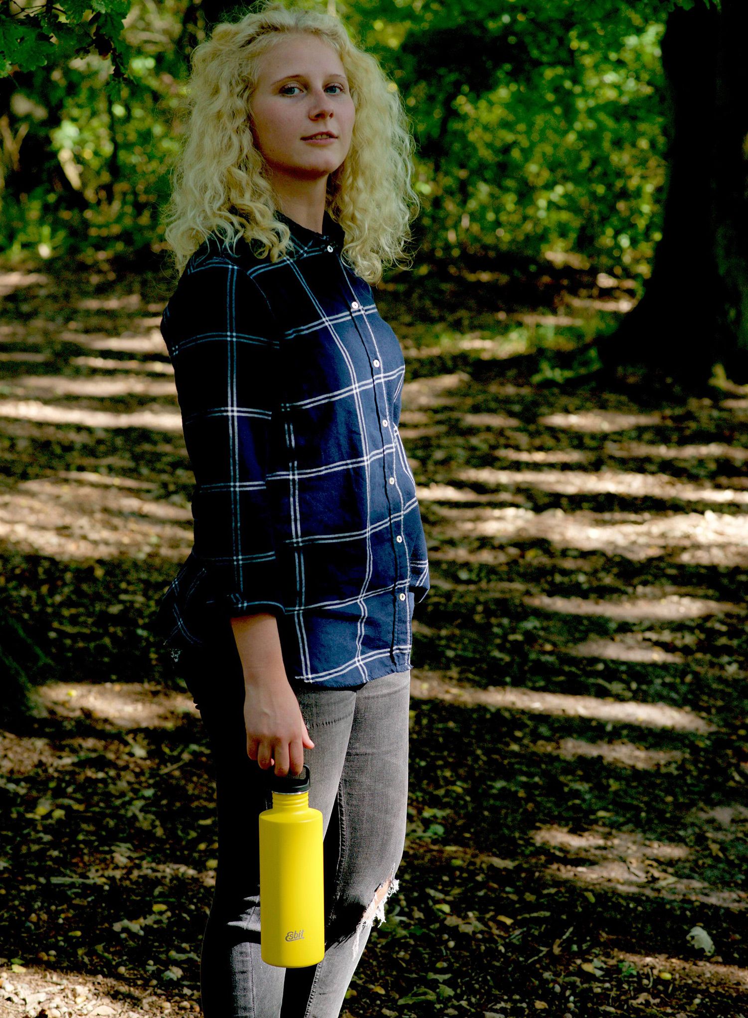 Туристическа бутилка Esbit Sculptor Drinking Bottle 1L - sunshine yellow