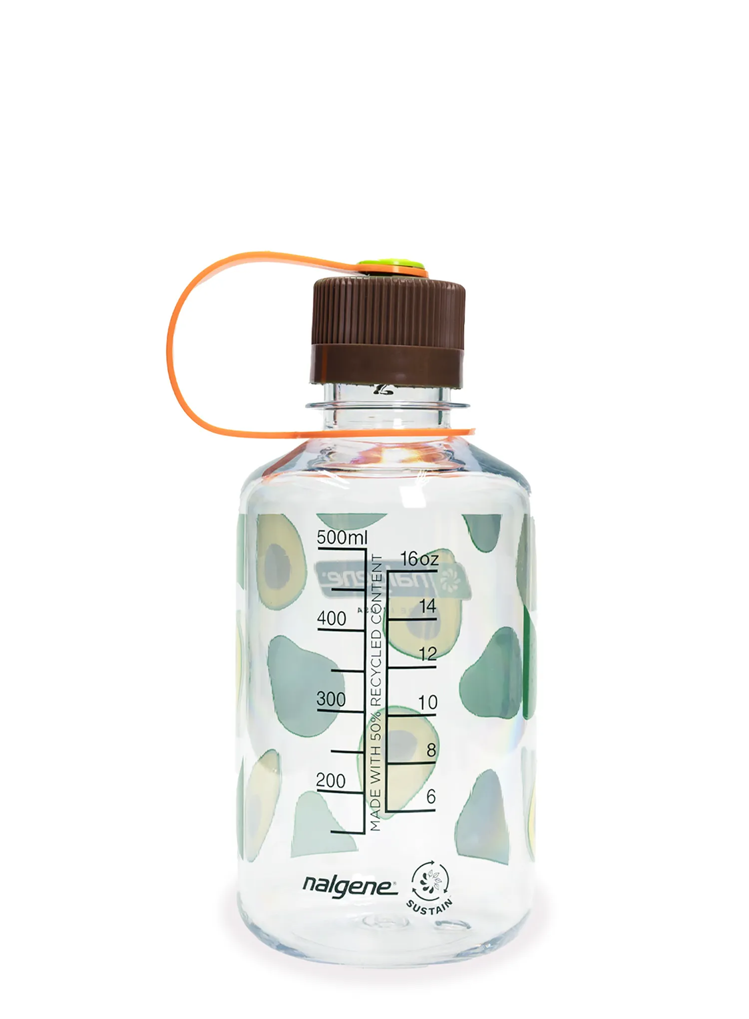 Туристическа бутилка Nalgene Sustain Narrow Mouth Fruit Print 16 oz (473 ml) - avocados