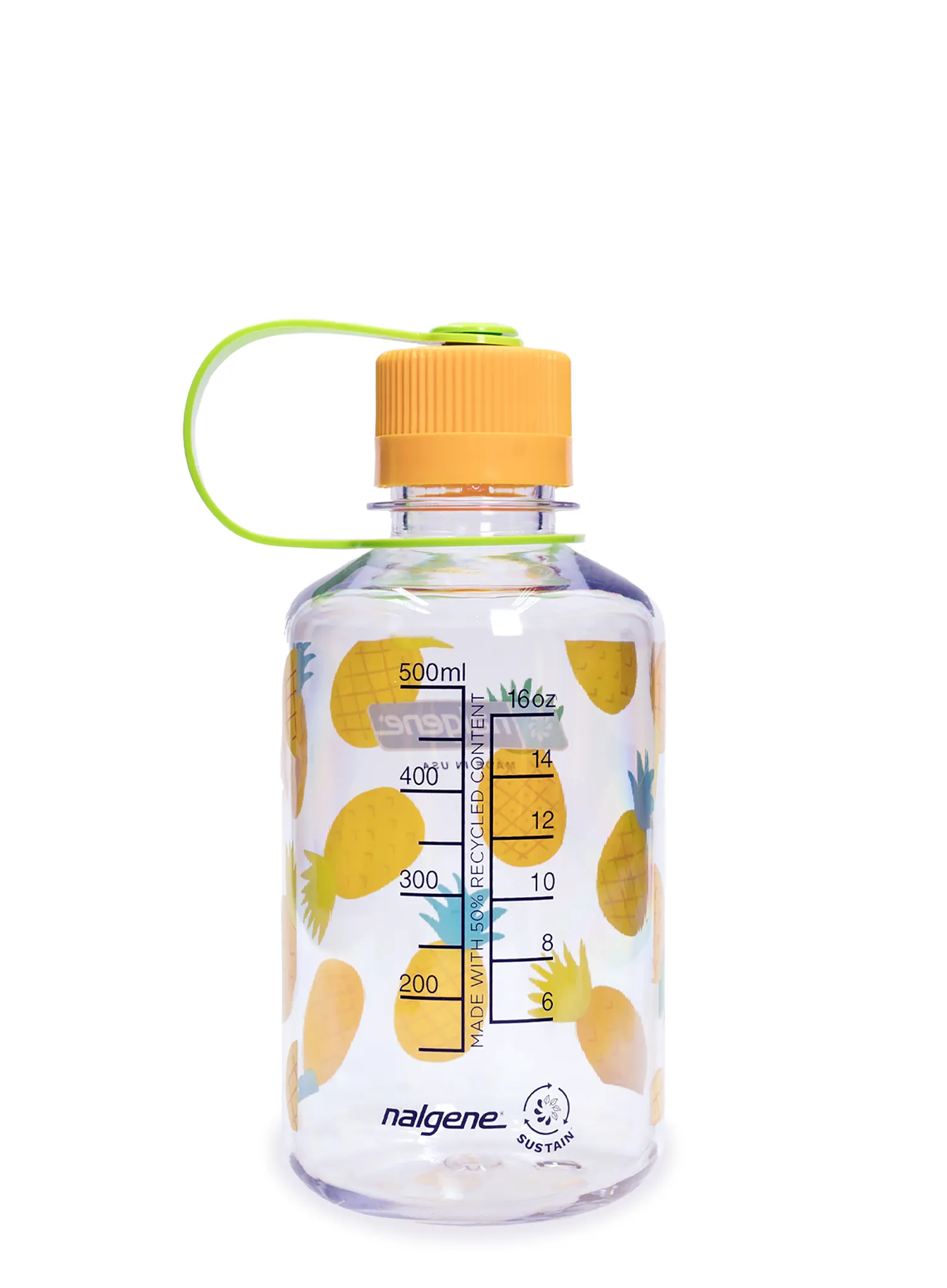 Туристическа бутилка Nalgene Sustain Narrow Mouth Fruit Print 16 oz (473 ml) - pineapples