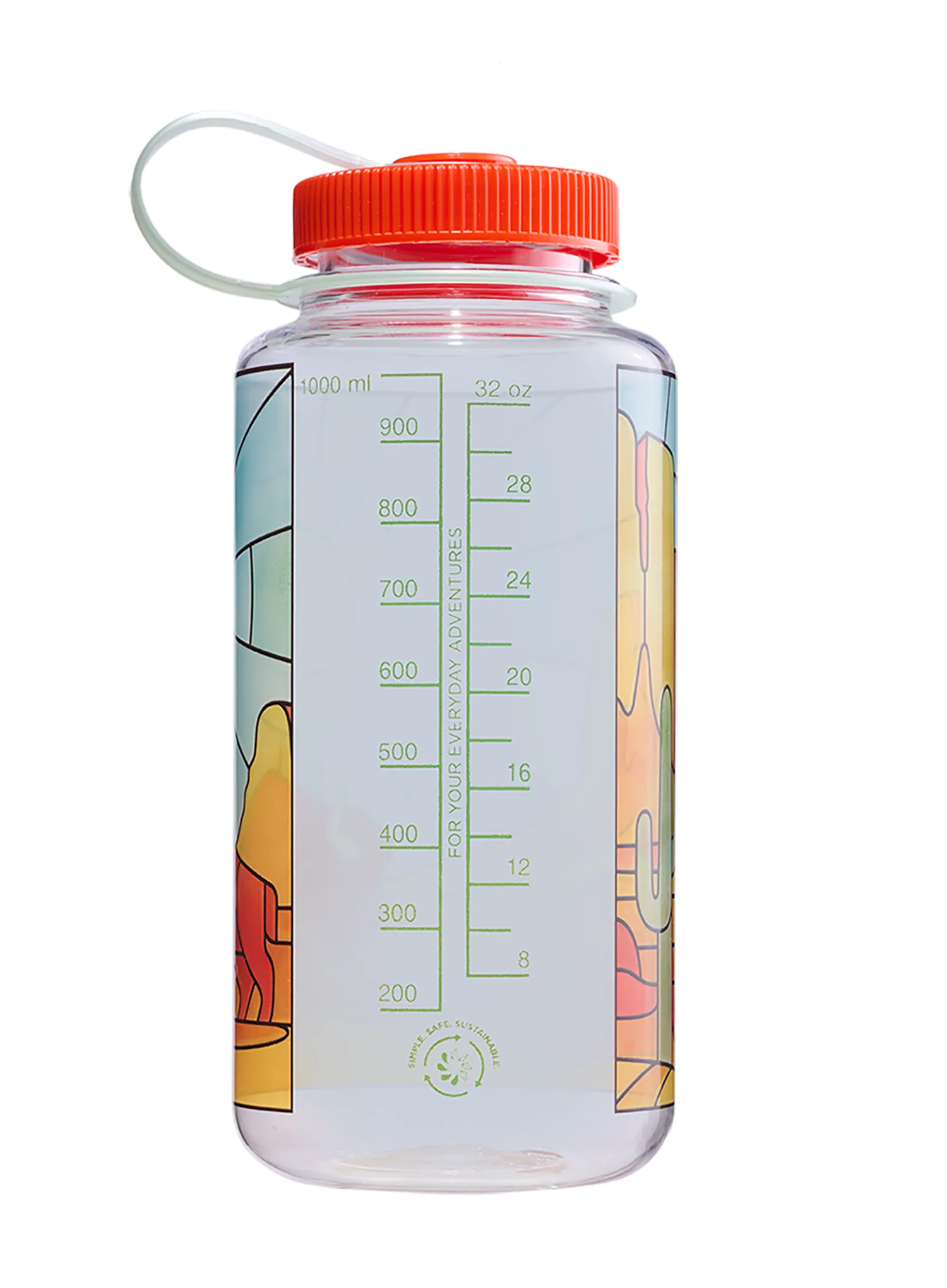 Туристическа бутилка Nalgene Wide Mouth 32 oz (946 ml) - clear stained glass desert