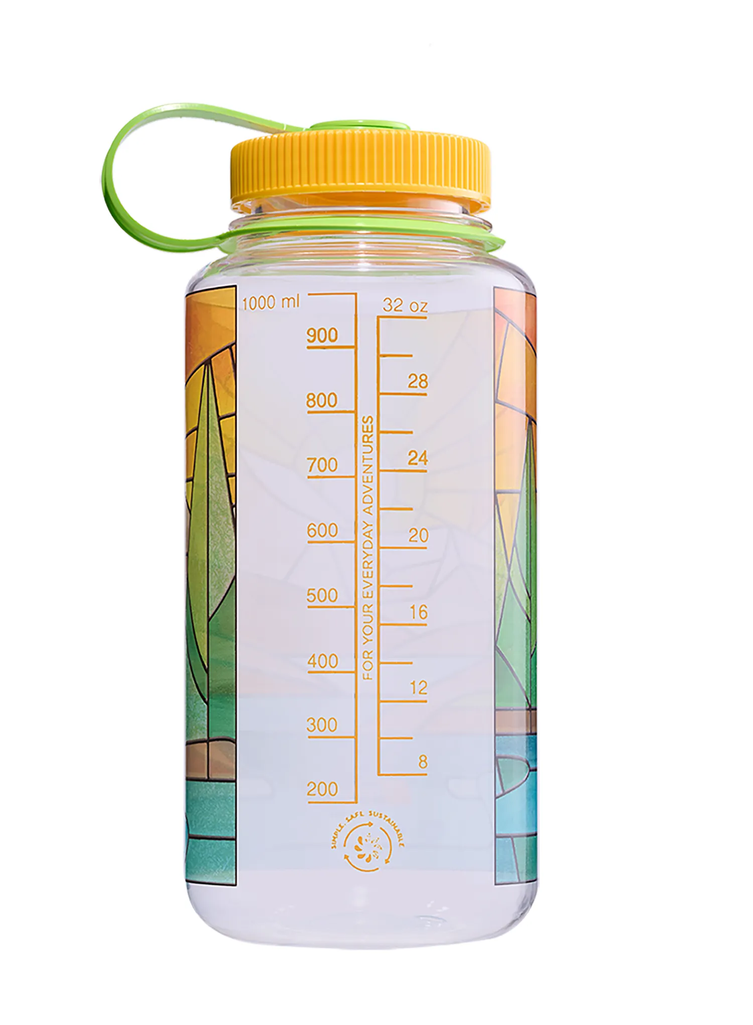 Туристическа бутилка Nalgene Wide Mouth 32 oz (946 ml) - clear stained glass river