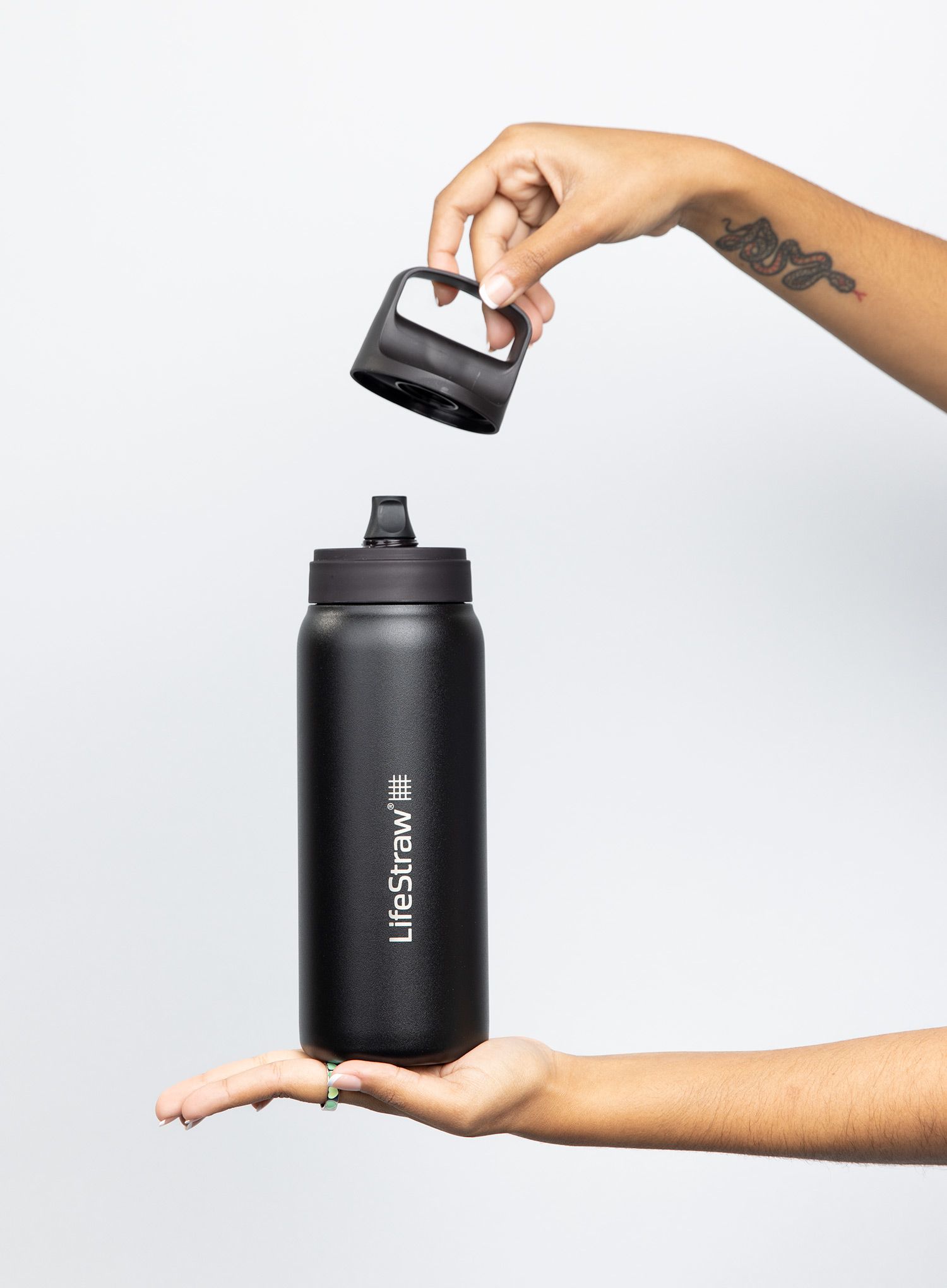Бутилка с филтър Lifestraw Go 2.0 Stainless Steel Water Filter 24 oz (710 ml) - black