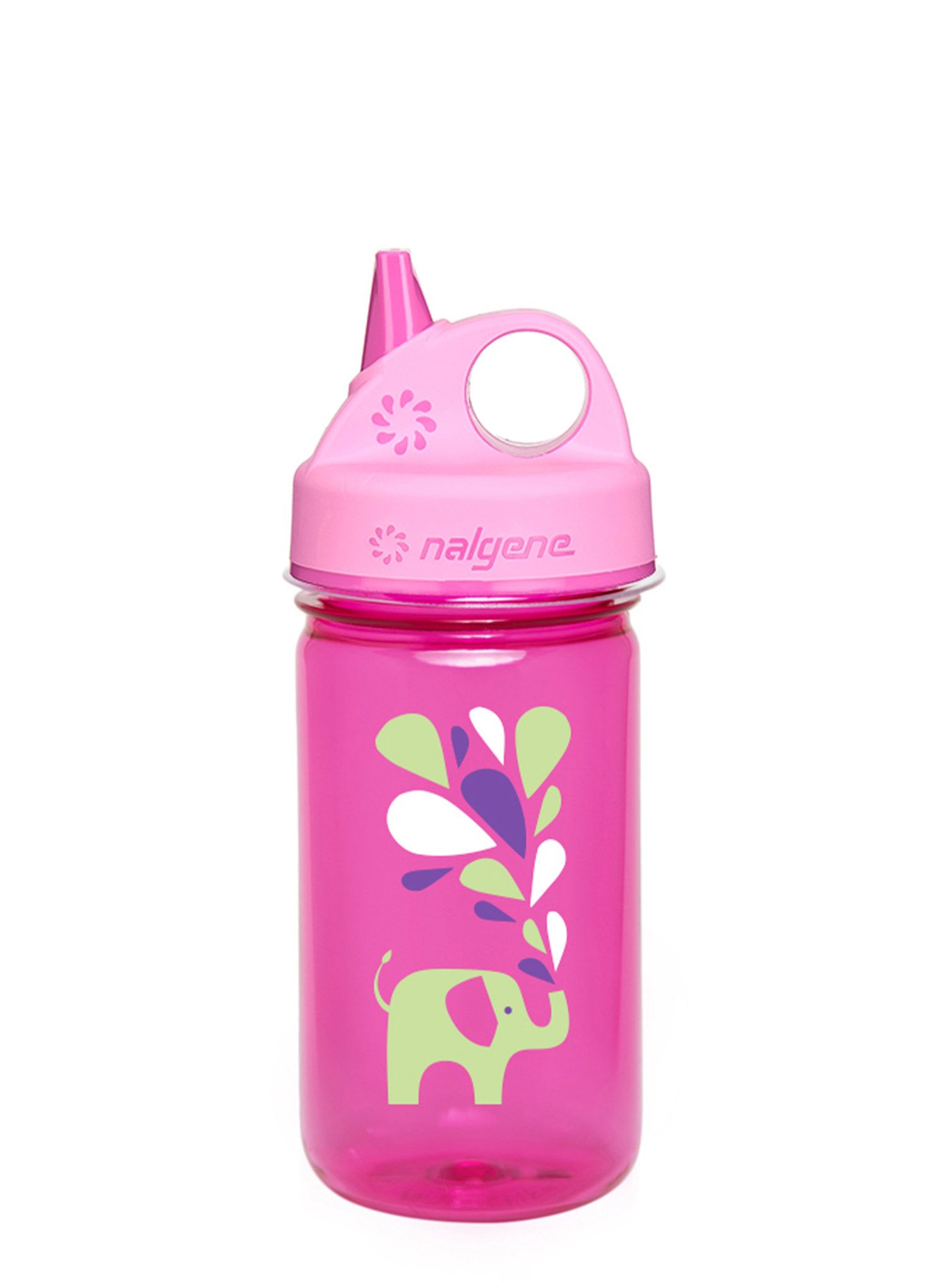 Детска бутилка за вода Nalgene Grip-n-Gulp 12 oz (350 ml) - pink elephant