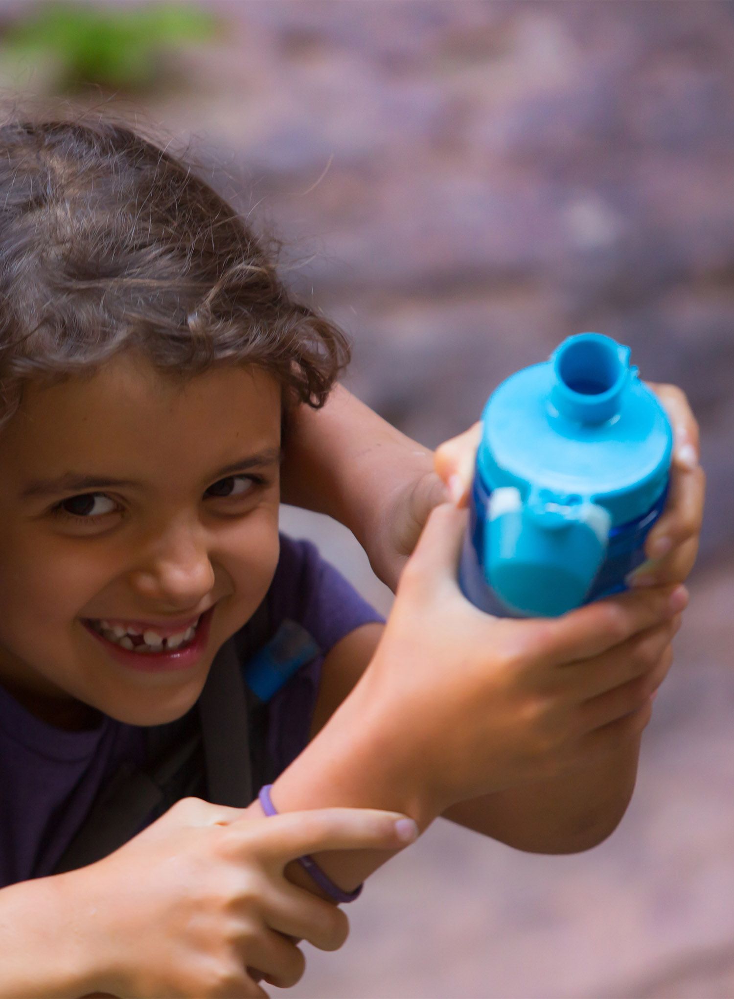 Детска бутилка за вода Nalgene On The Fly Kids 12 oz (350 ml) - blue forest