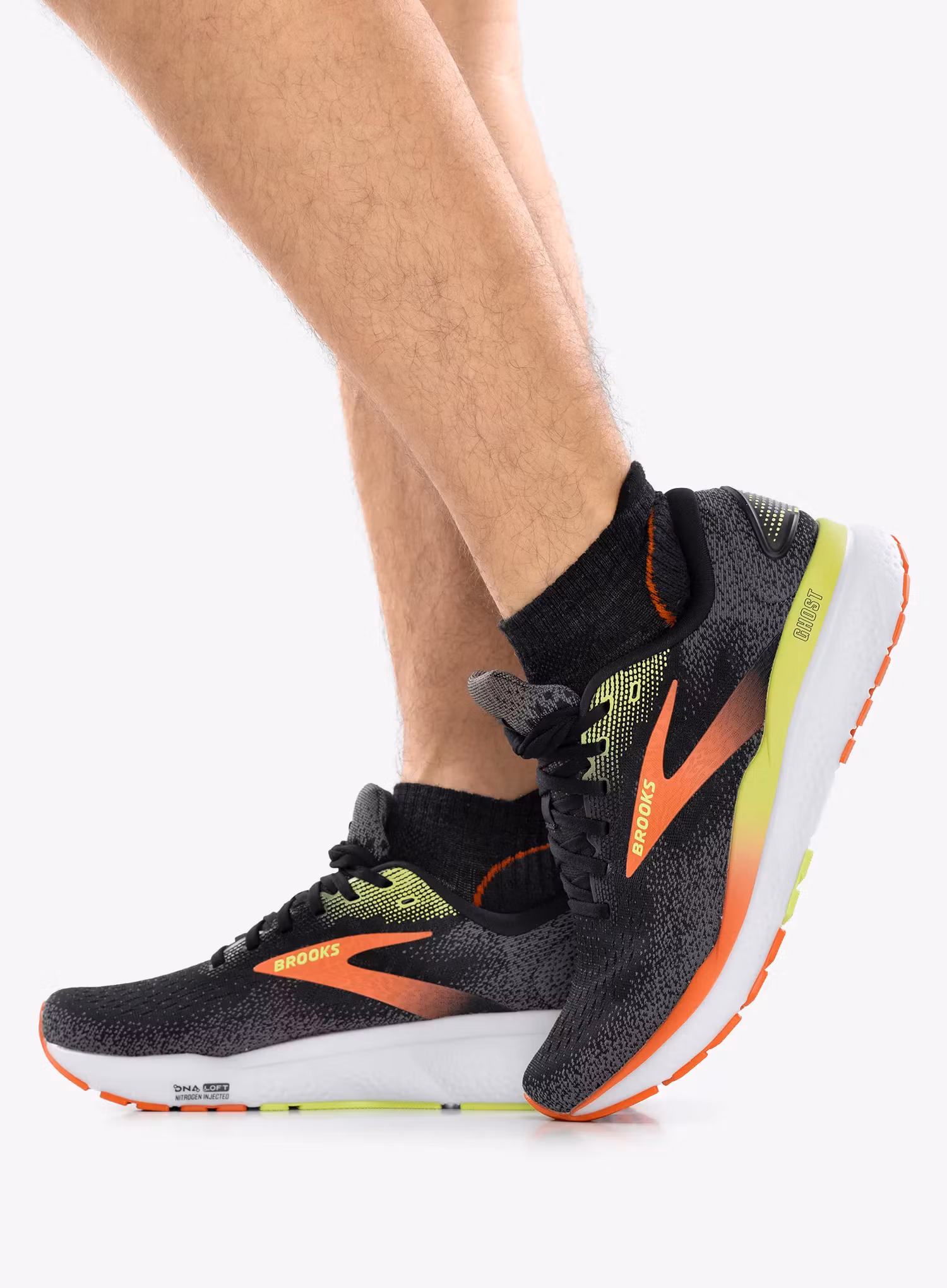 Мъжки обувки за бягане Brooks Ghost 16 - black/mandarin red/green