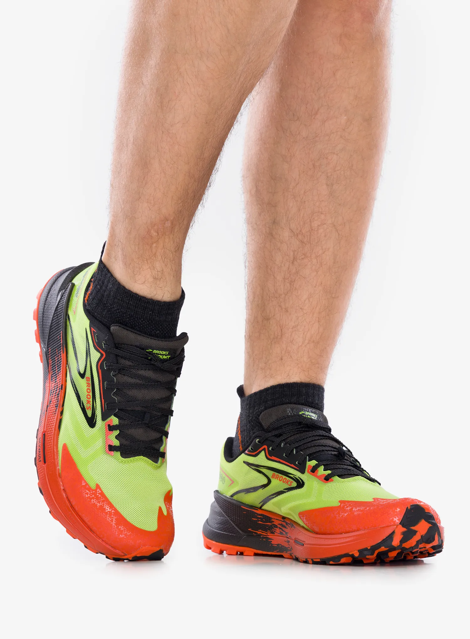 Обувки за планинско бягане Brooks Catamount 3 - acid lime/cherry tomato/black